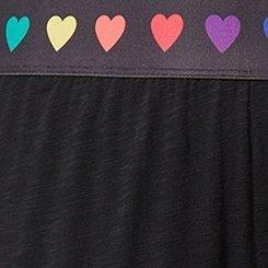 Super Soft Slub Elastic Band Sleep Pant, DEEP BLACK RAINBOW BAND, swatch