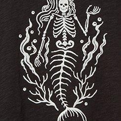 Mermaid Skeleton Heritage Slub High-Neck Tank, DEEP BLACK, swatch