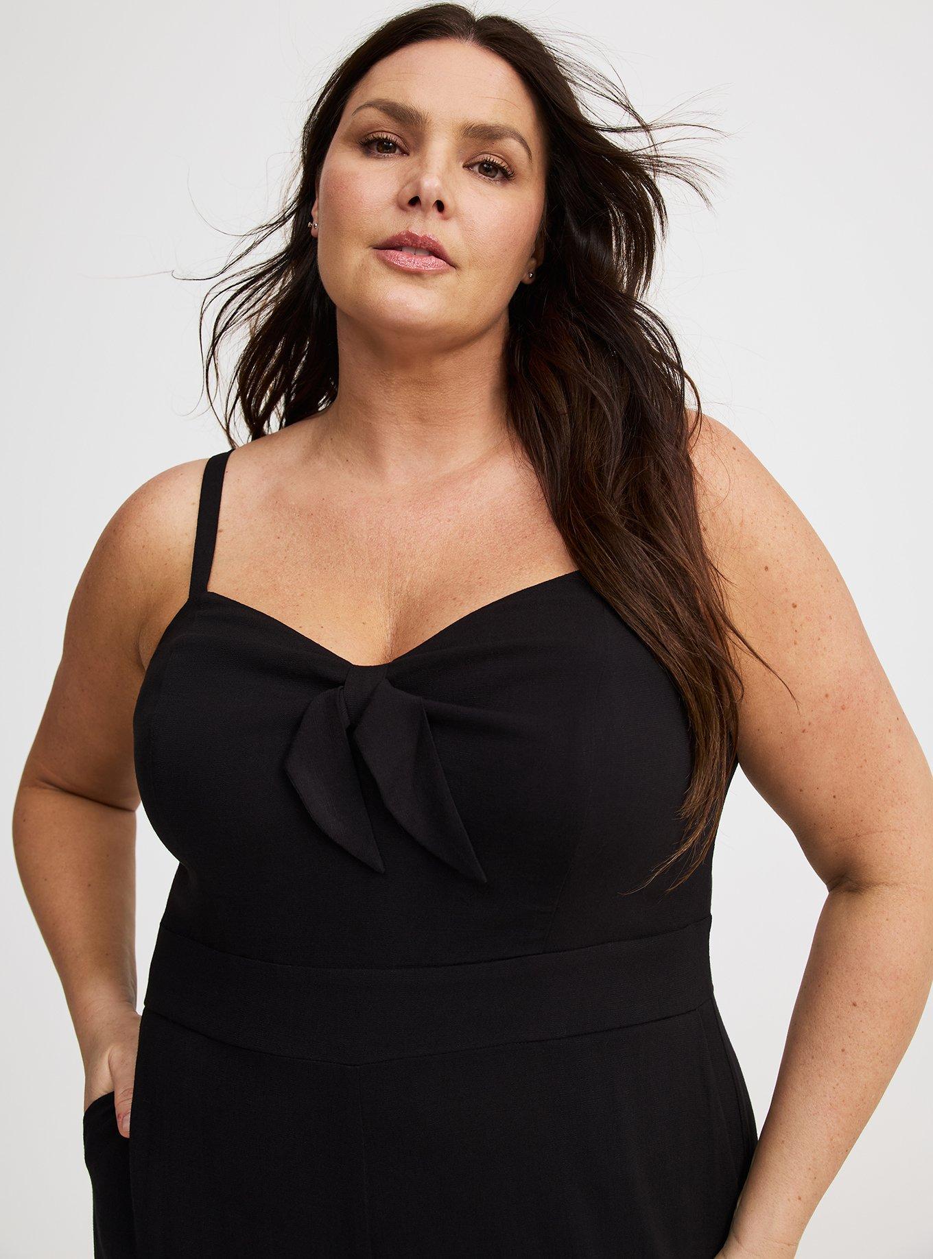 Rayon Slub Tie Front Jumpsuit