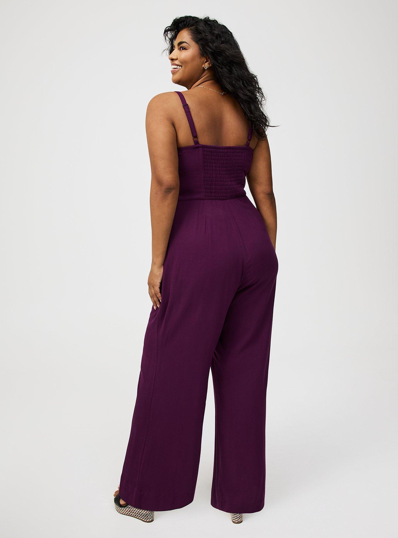 Rayon Slub Tie-Front Jumpsuit