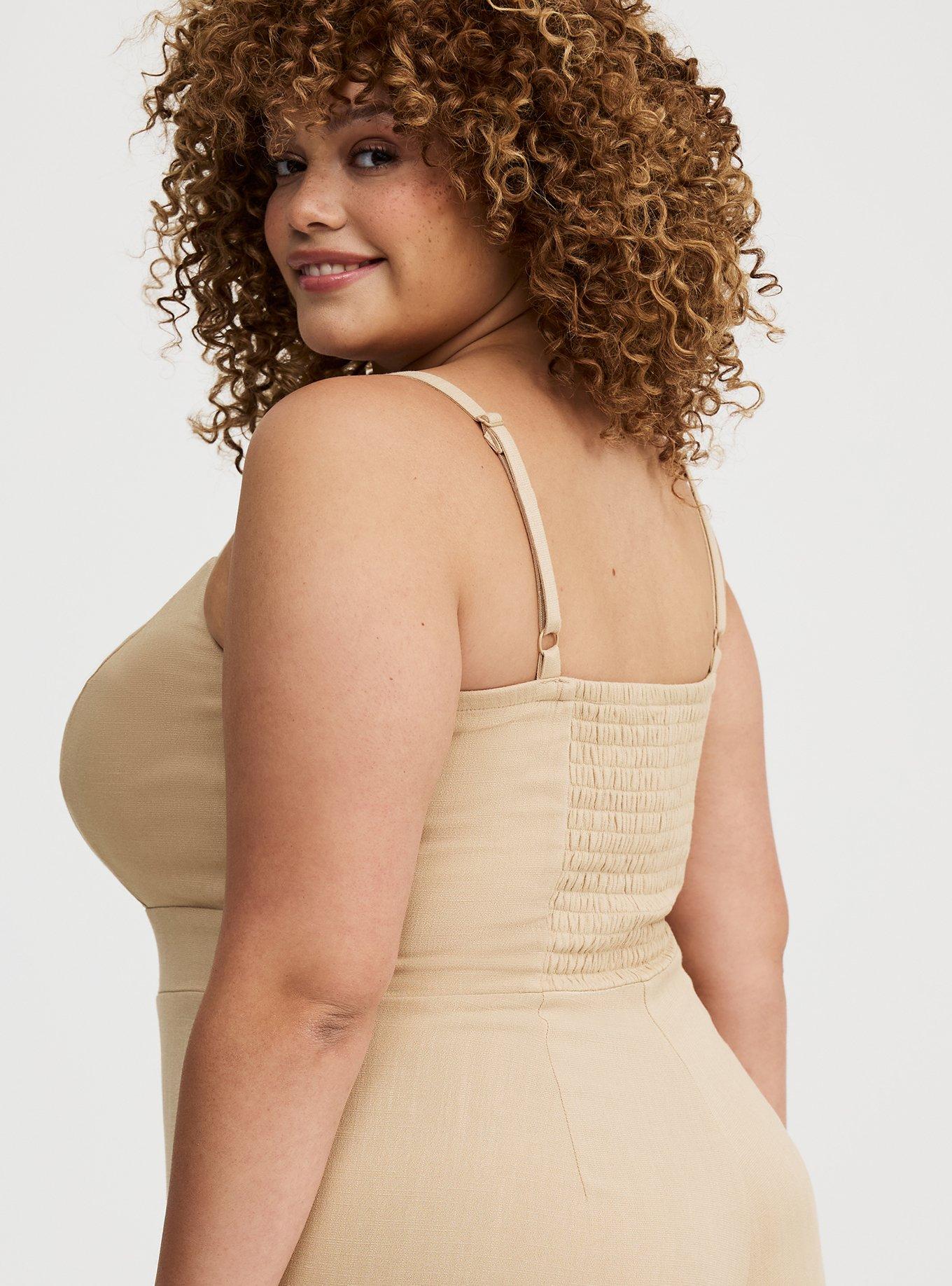 Rayon Slub Tie-Front Jumpsuit