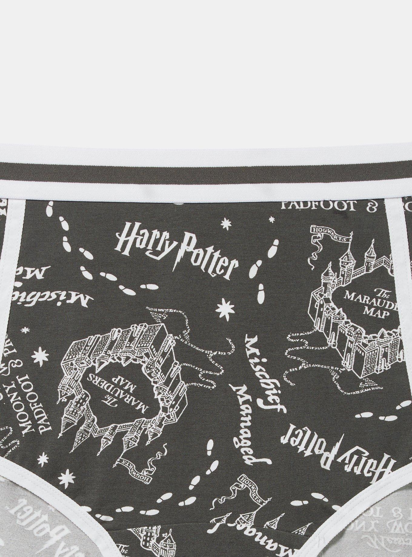 Harry Potter Map Mid-Rise Cotton Brief Panty