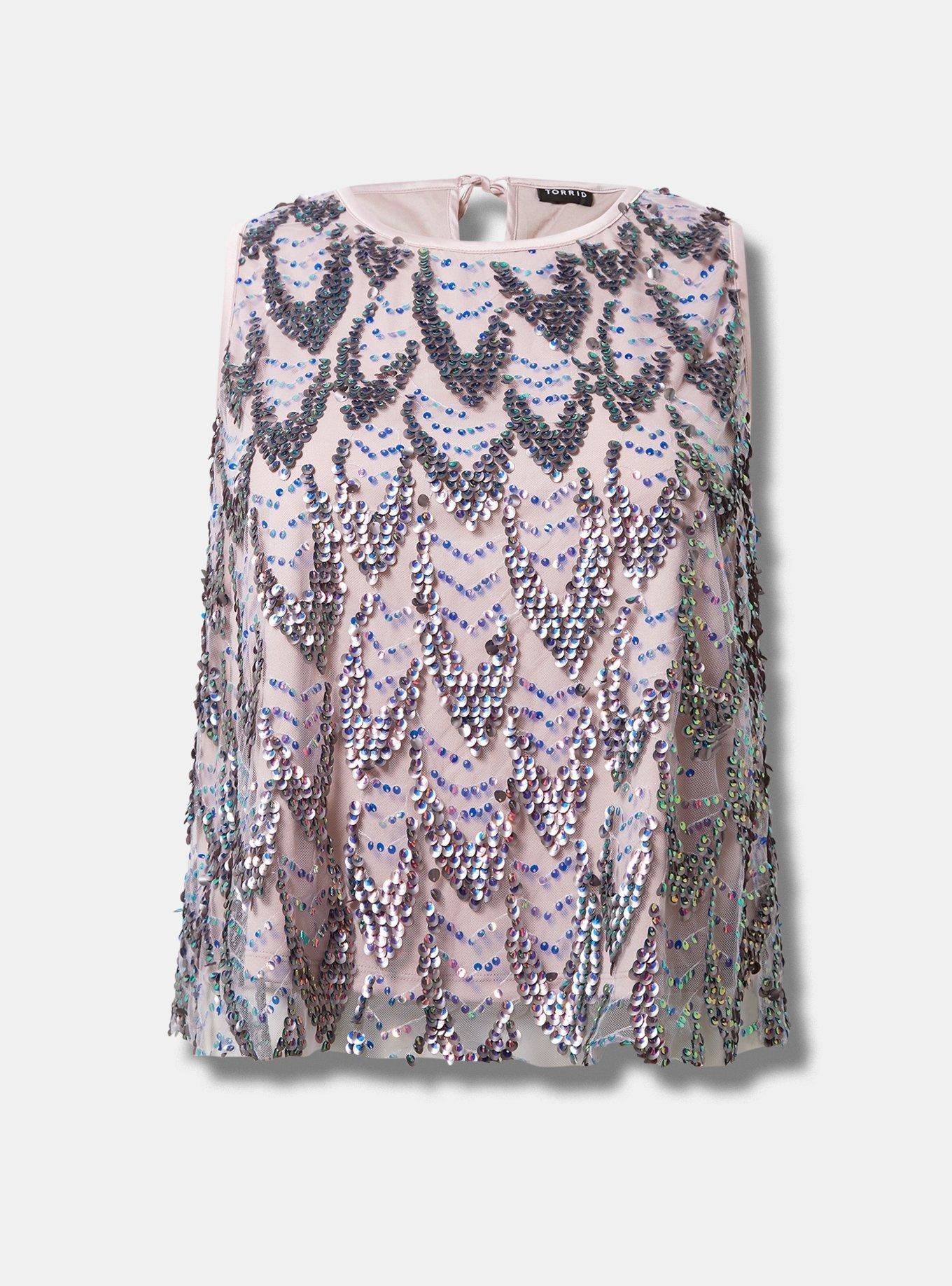 Sequin Shell Crop Top