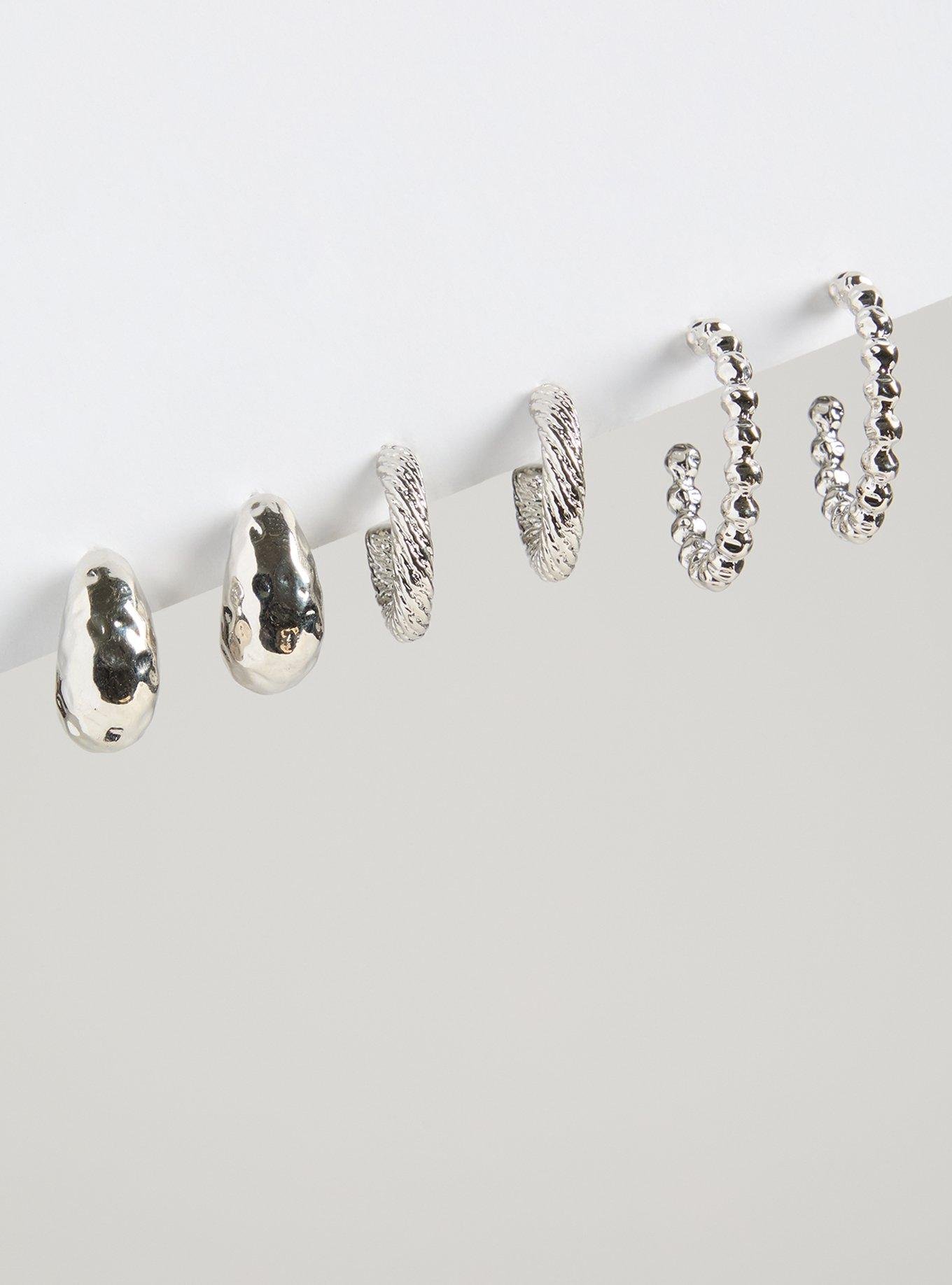 Plus Size - Textured Small Hoop Set - Torrid