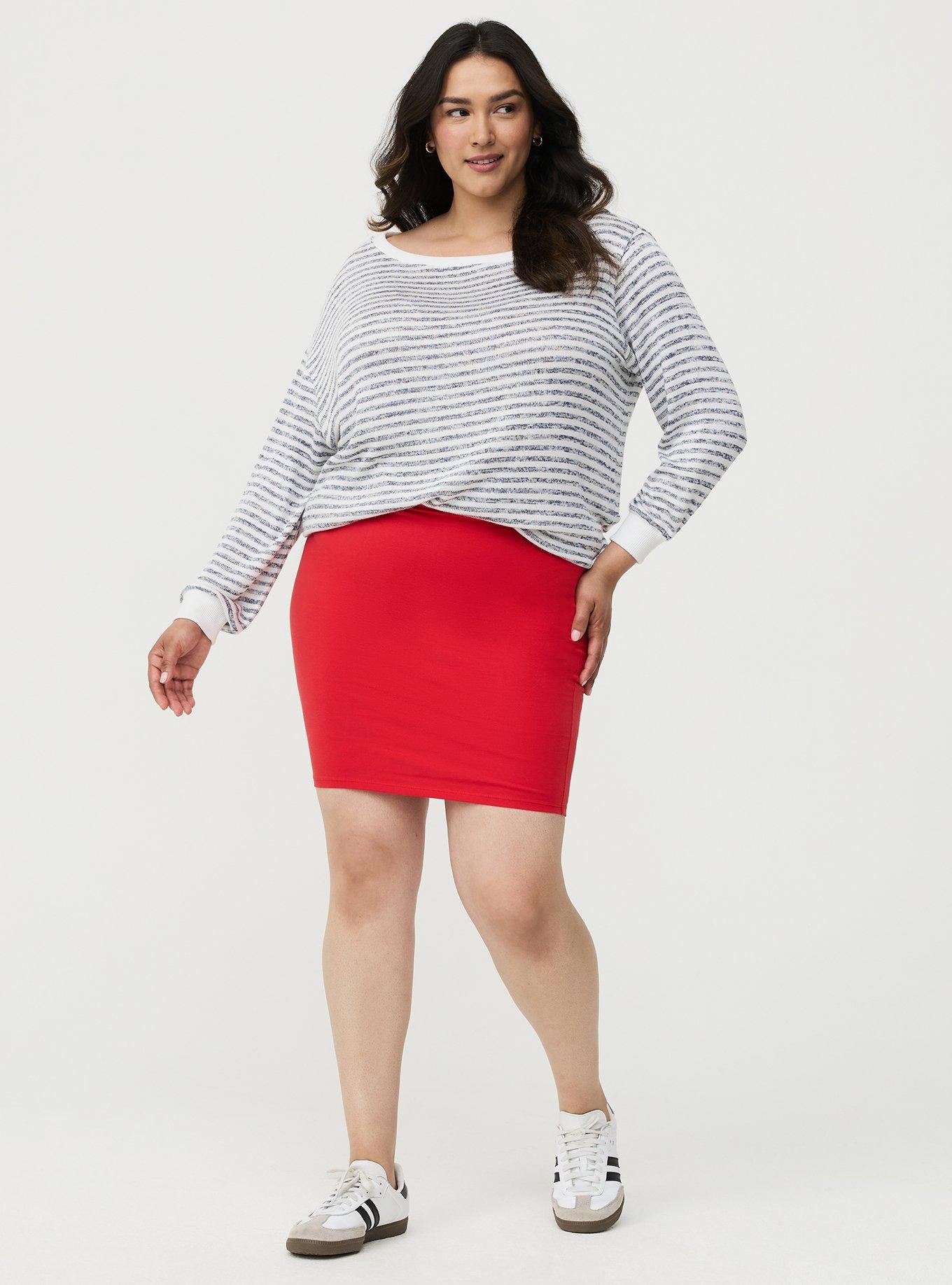 Signature Waist Mini Skirt, TRUE RED, alternate