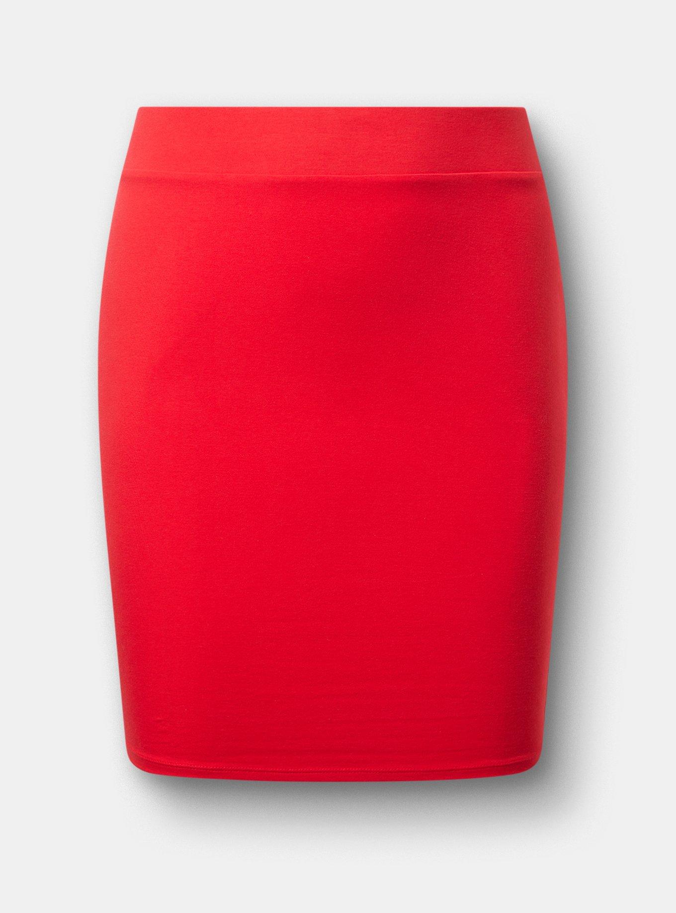 Signature Waist Mini Skirt, TRUE RED, hi-res