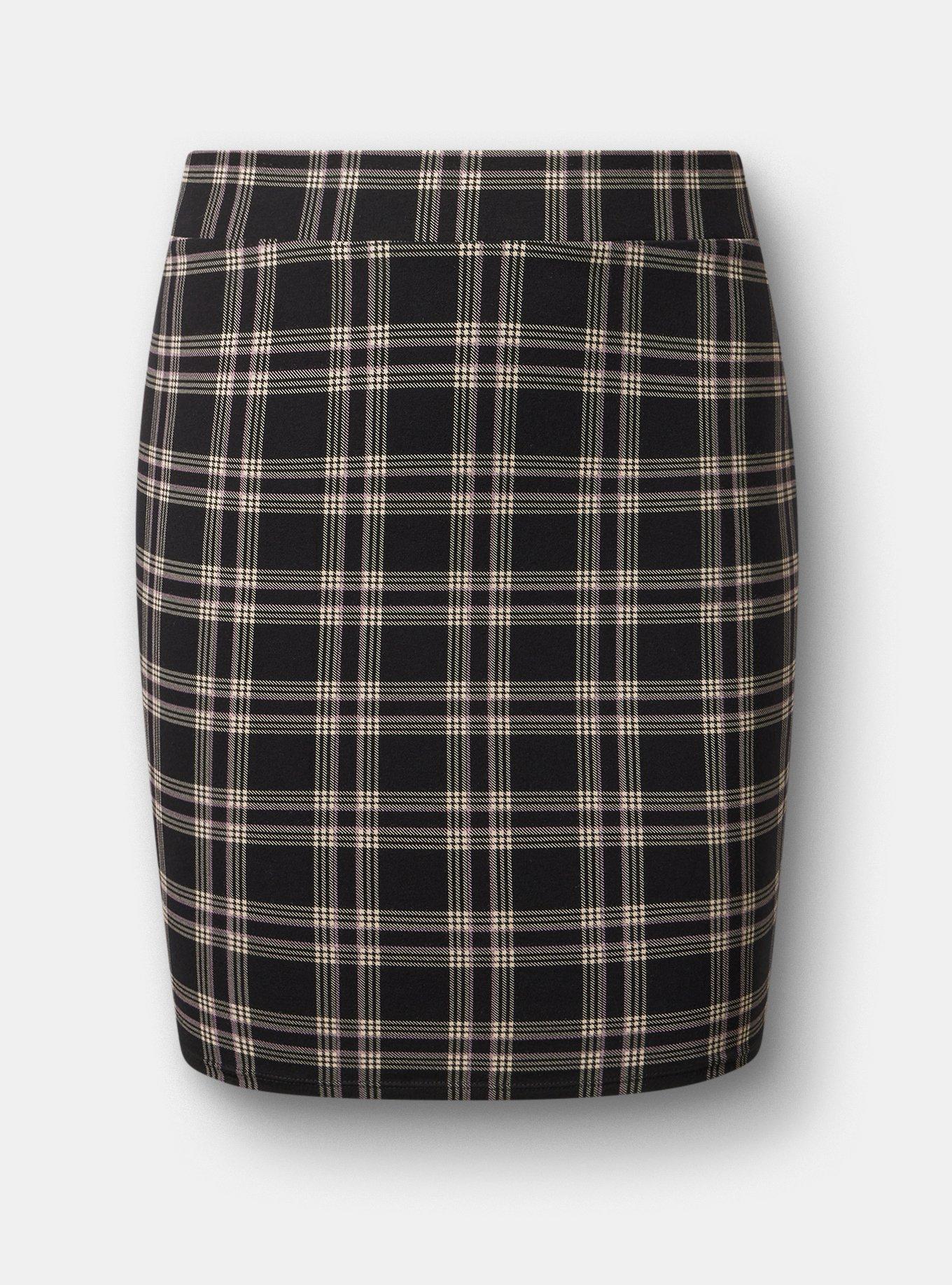 Signature Waist Mini Skirt, EXTRA TEXTURE PLAID BLACK, hi-res