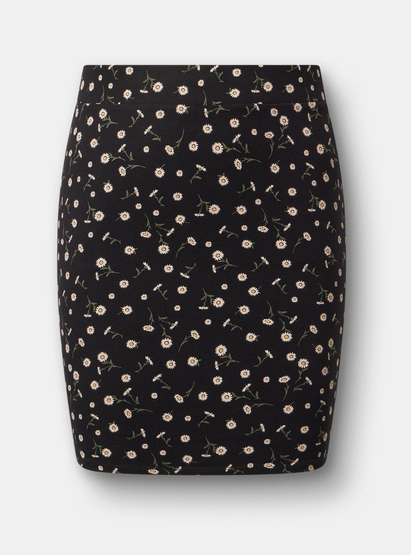 Signature Waist Mini Skirt, DAINTY DAISY FLORAL BLACK, hi-res