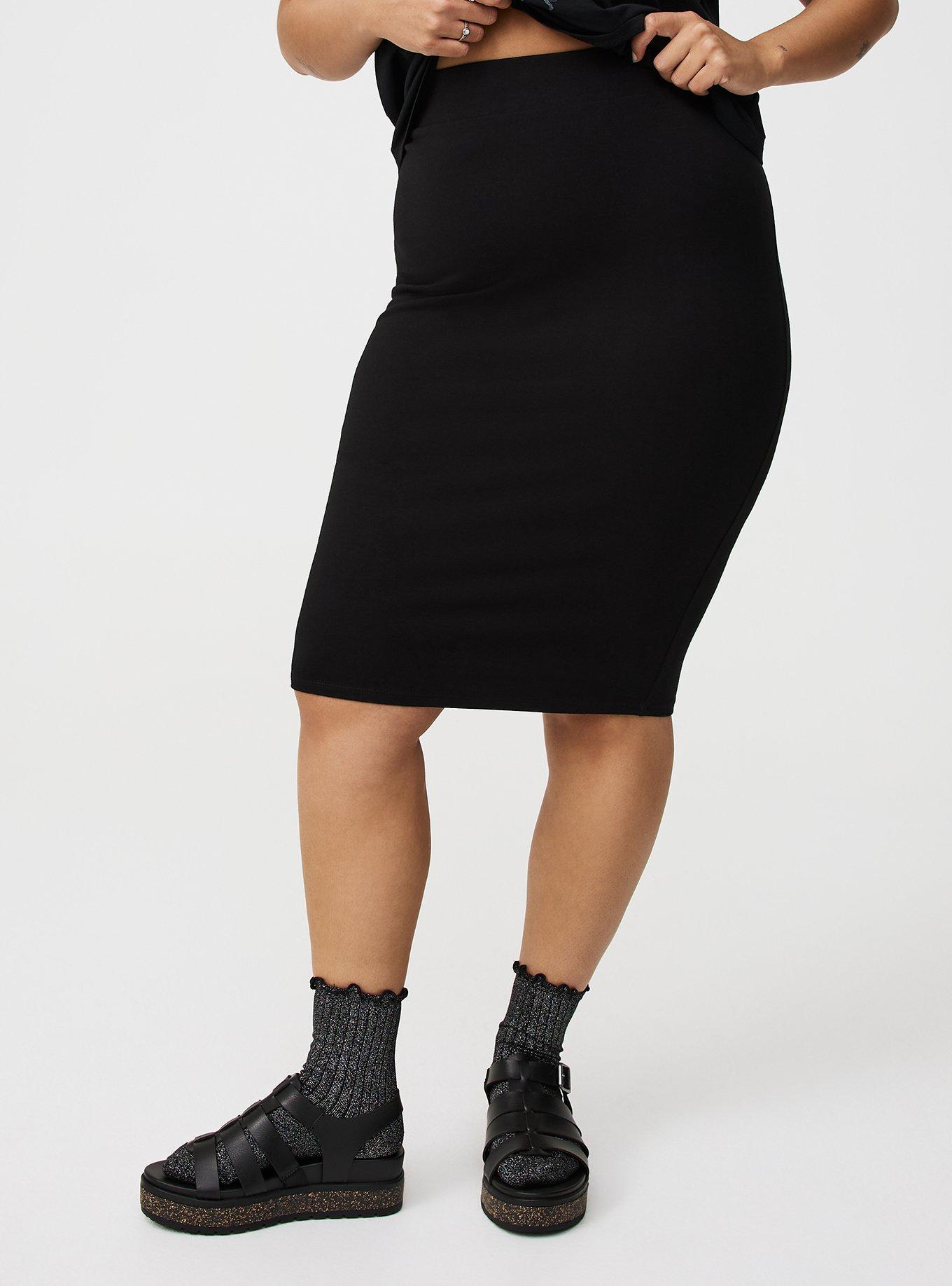 Signature Waist Pencil Skirt, BLACK, alternate