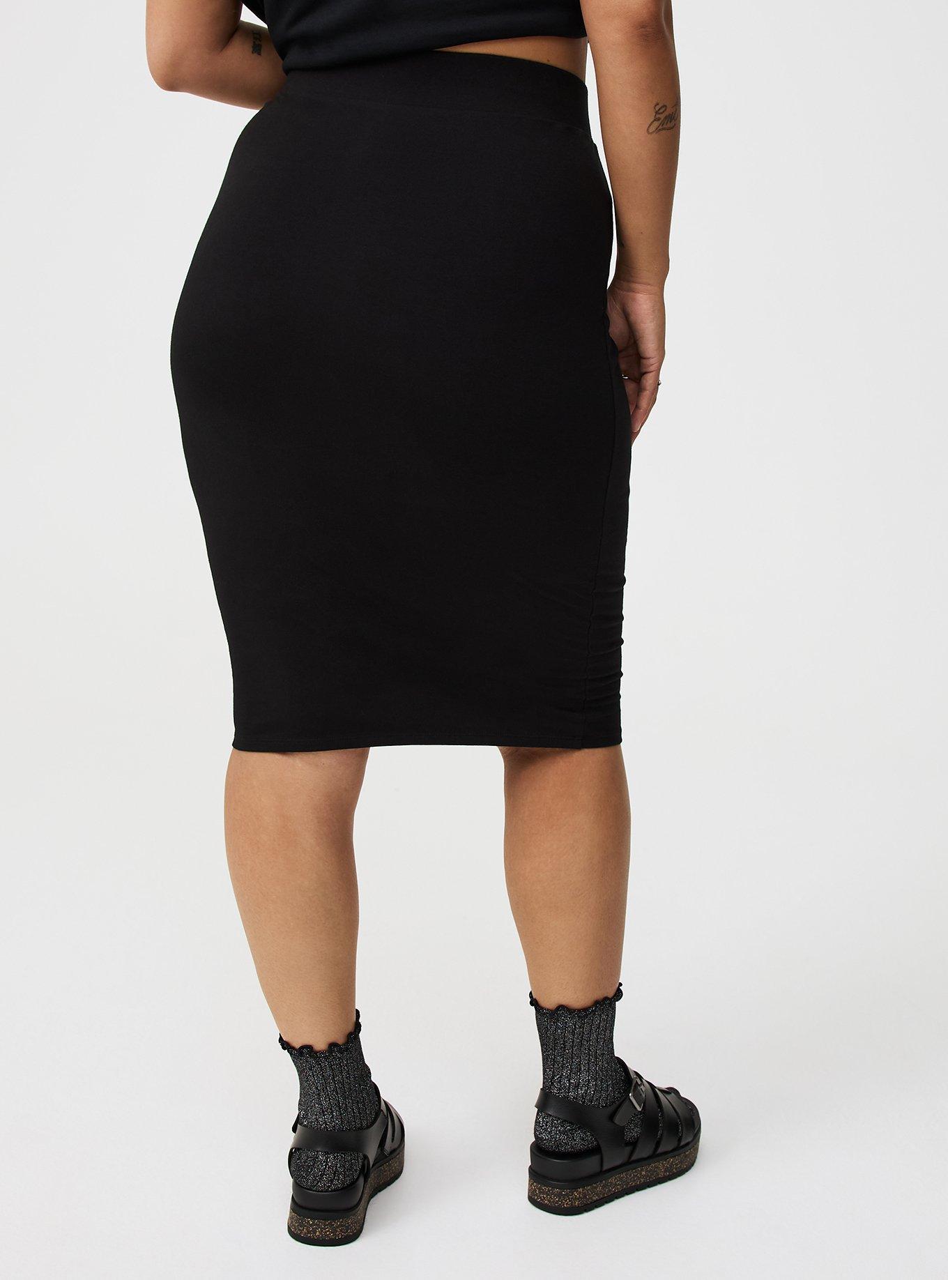 Signature Waist Pencil Skirt, BLACK, alternate