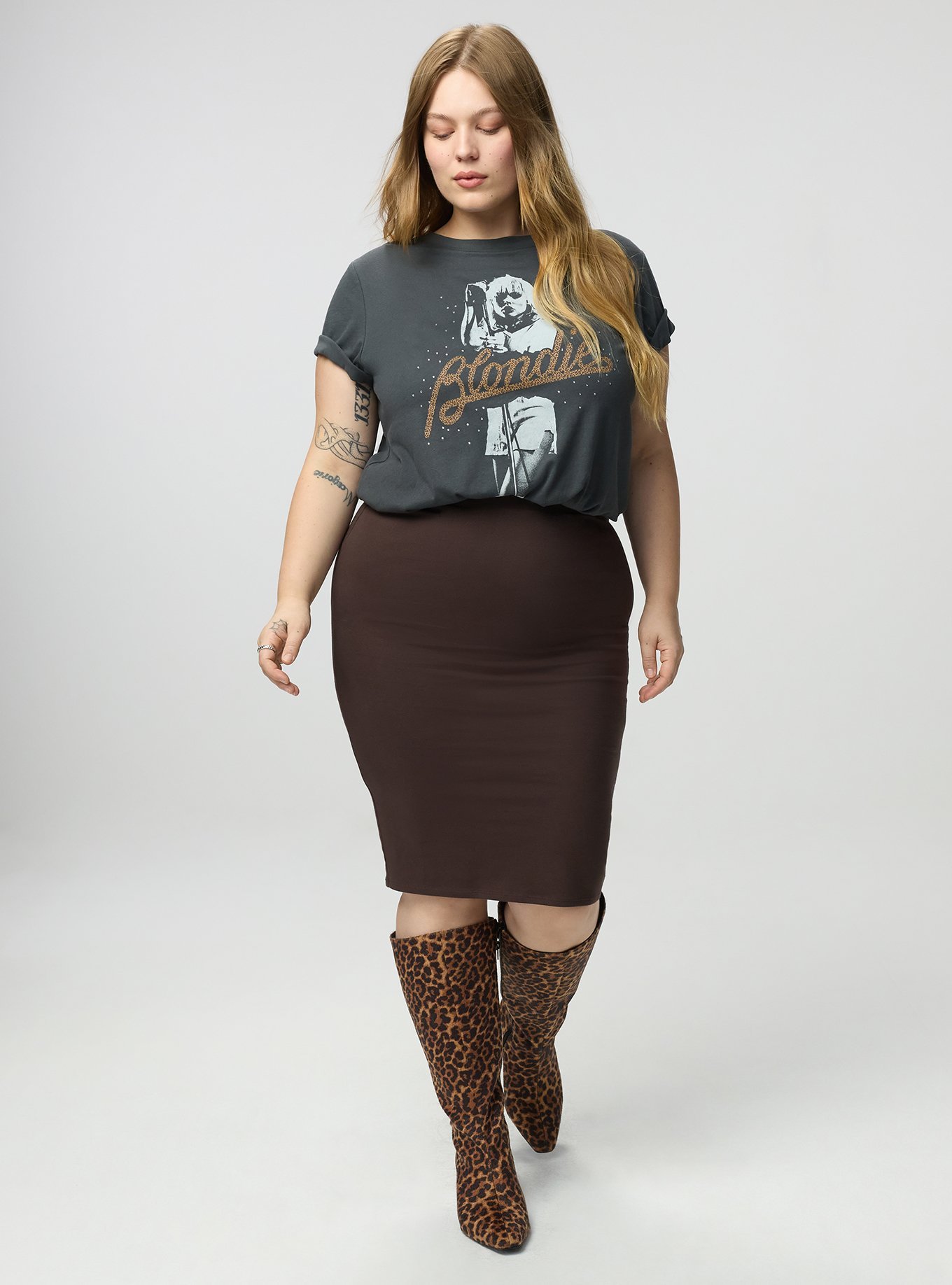 Signature Waist Pencil Skirt, JAVA, alternate
