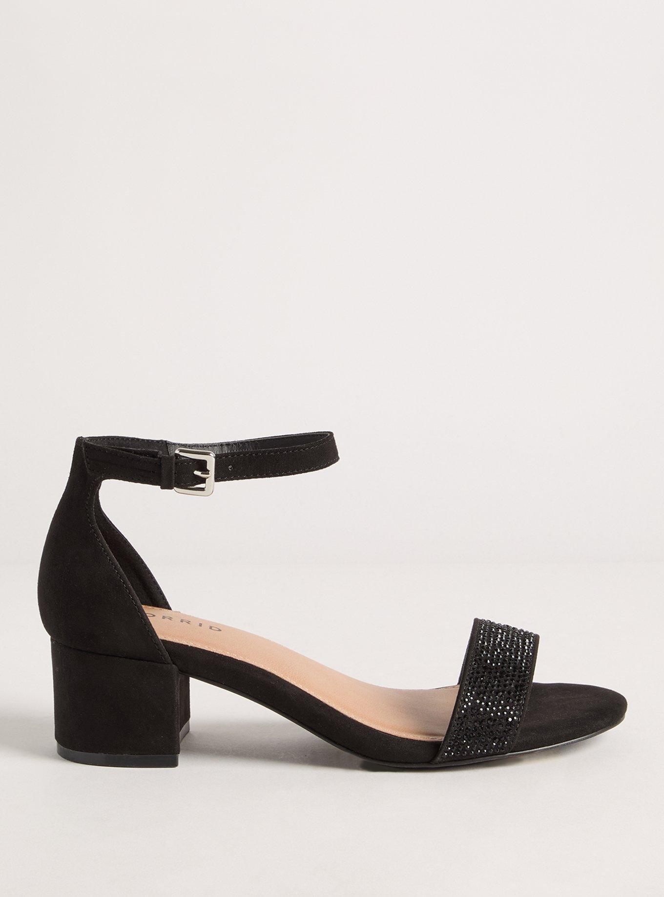 Embellished Strap Block Heel (WW)