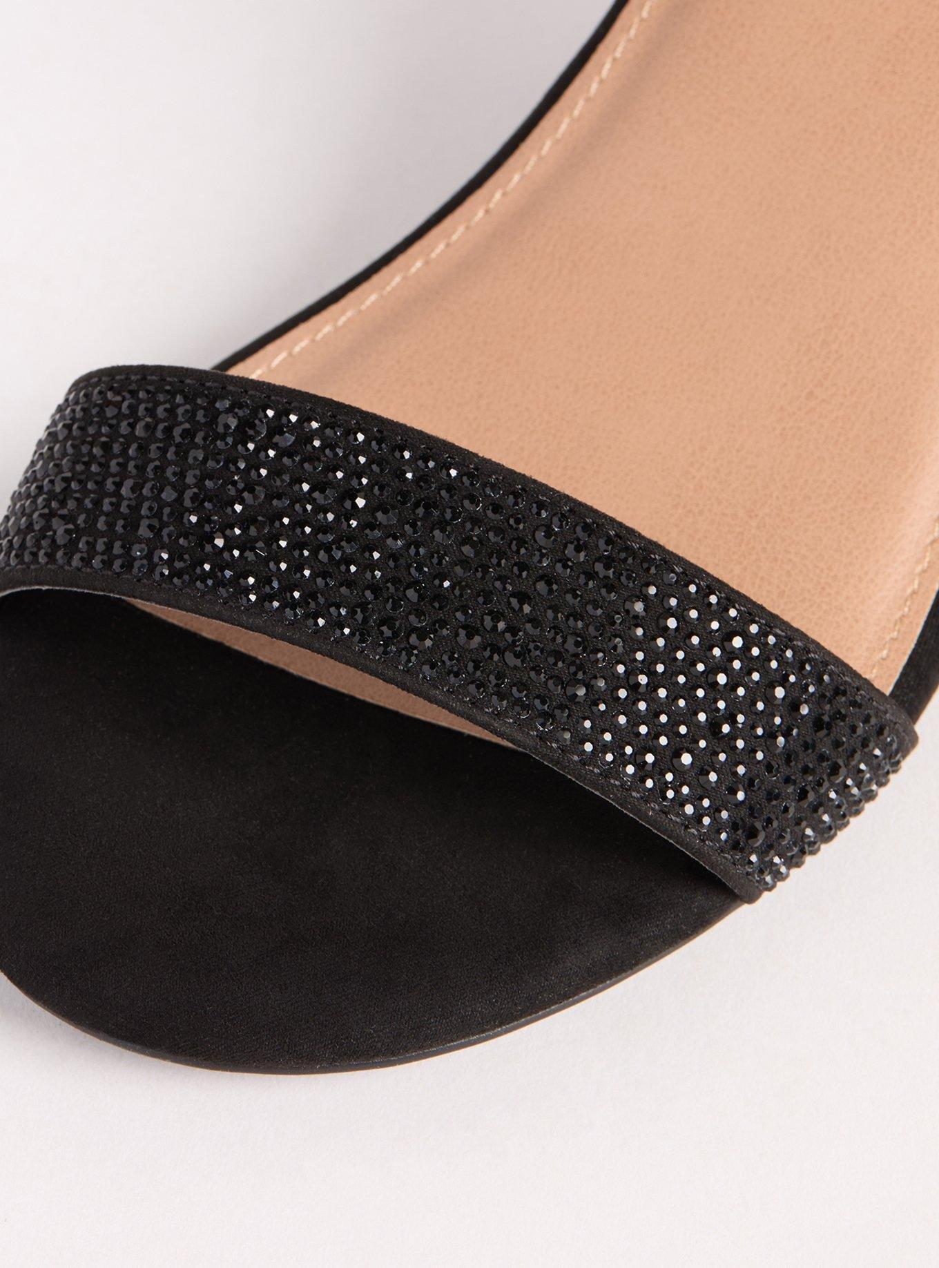 Embellished Strap Block Heel (WW)