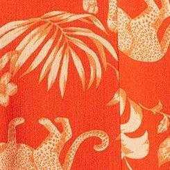 Sophie Washable Gauze Tie Front Swing Cami, ROAMING LEOPARDS ORANGE.COM, swatch