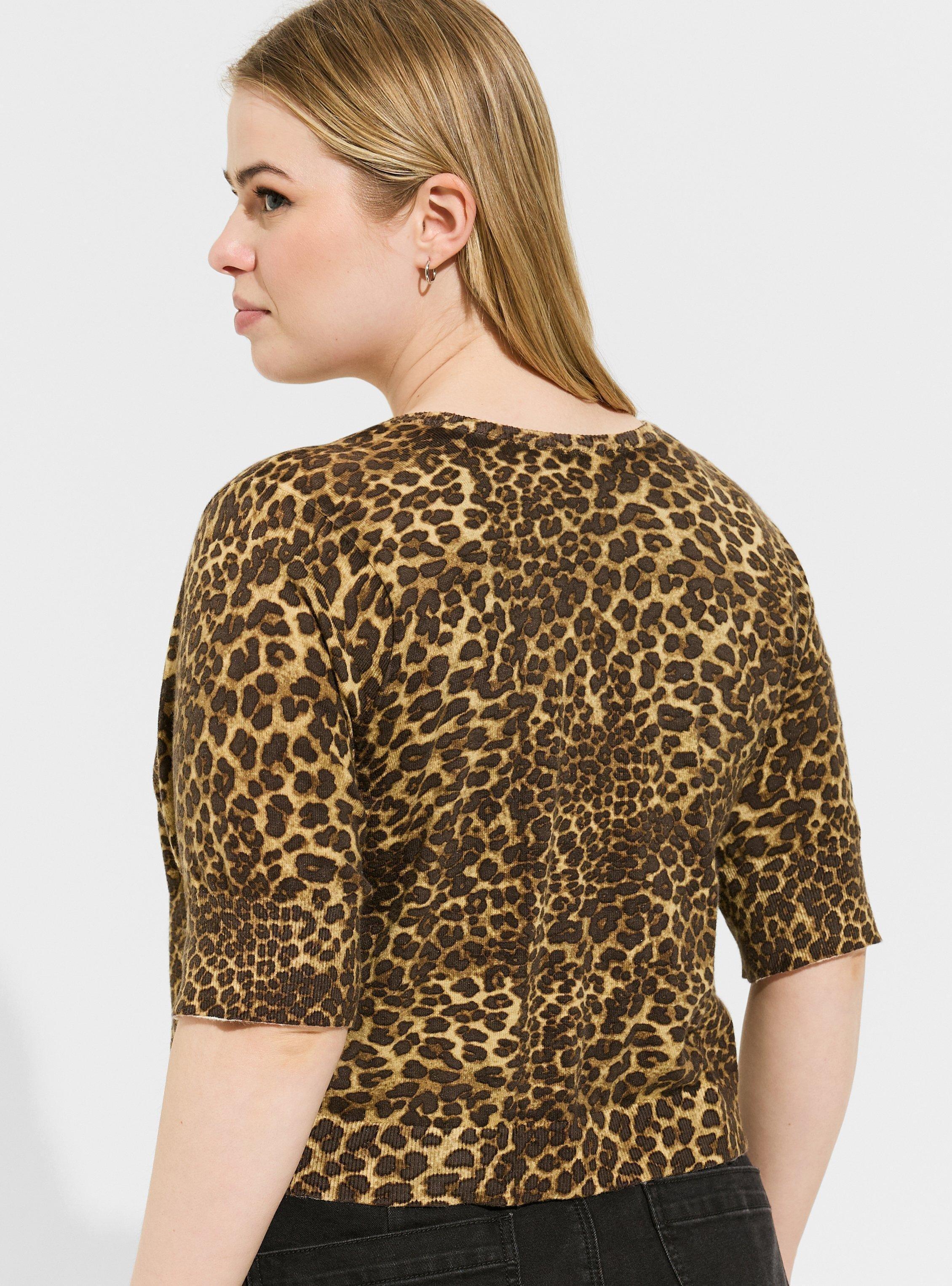 Betsey Johnson Leopard Elbow Sleeve Shrug, LEOPARD, alternate