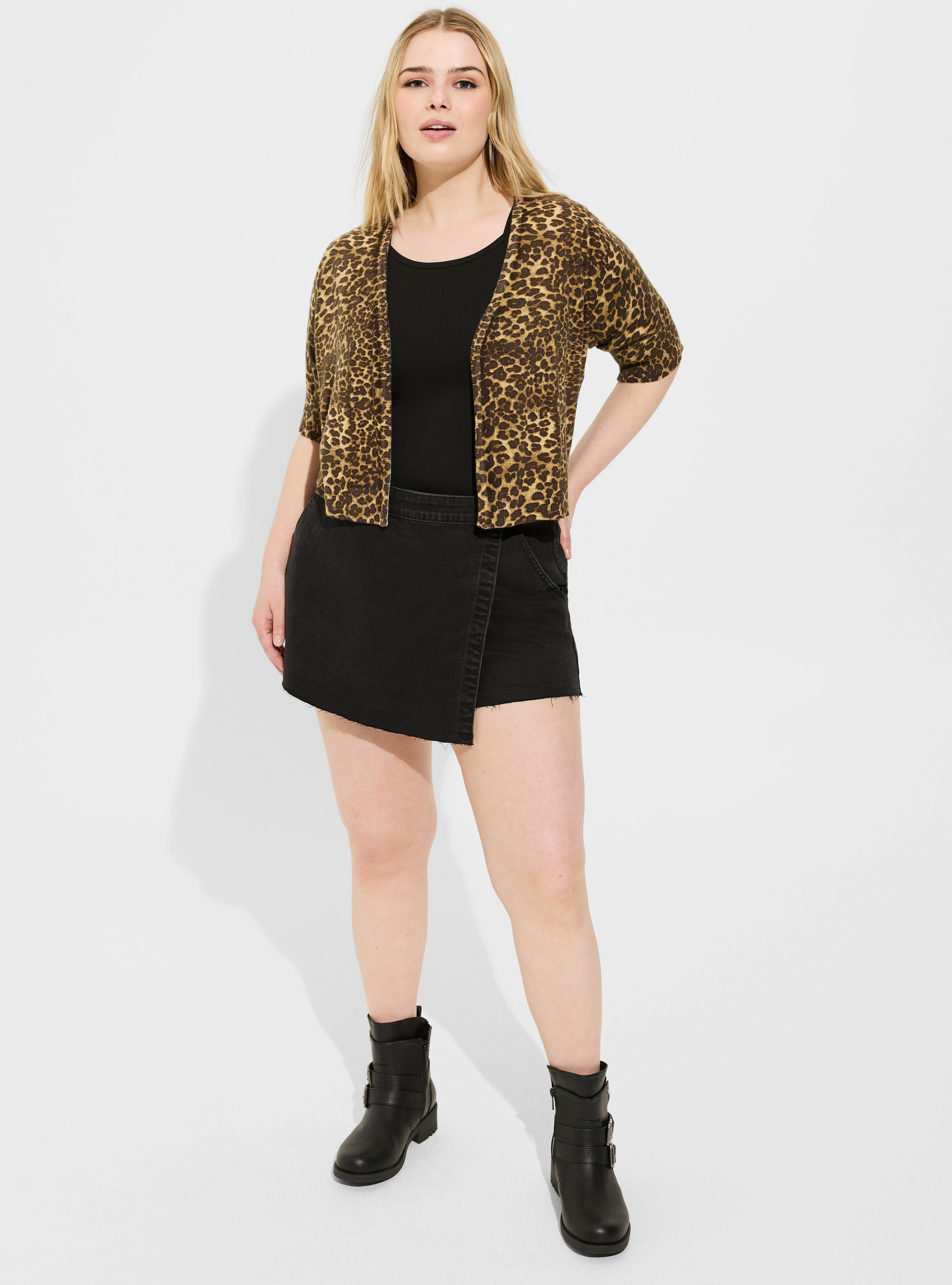 Betsey Johnson Leopard Elbow Sleeve Shrug, LEOPARD, alternate