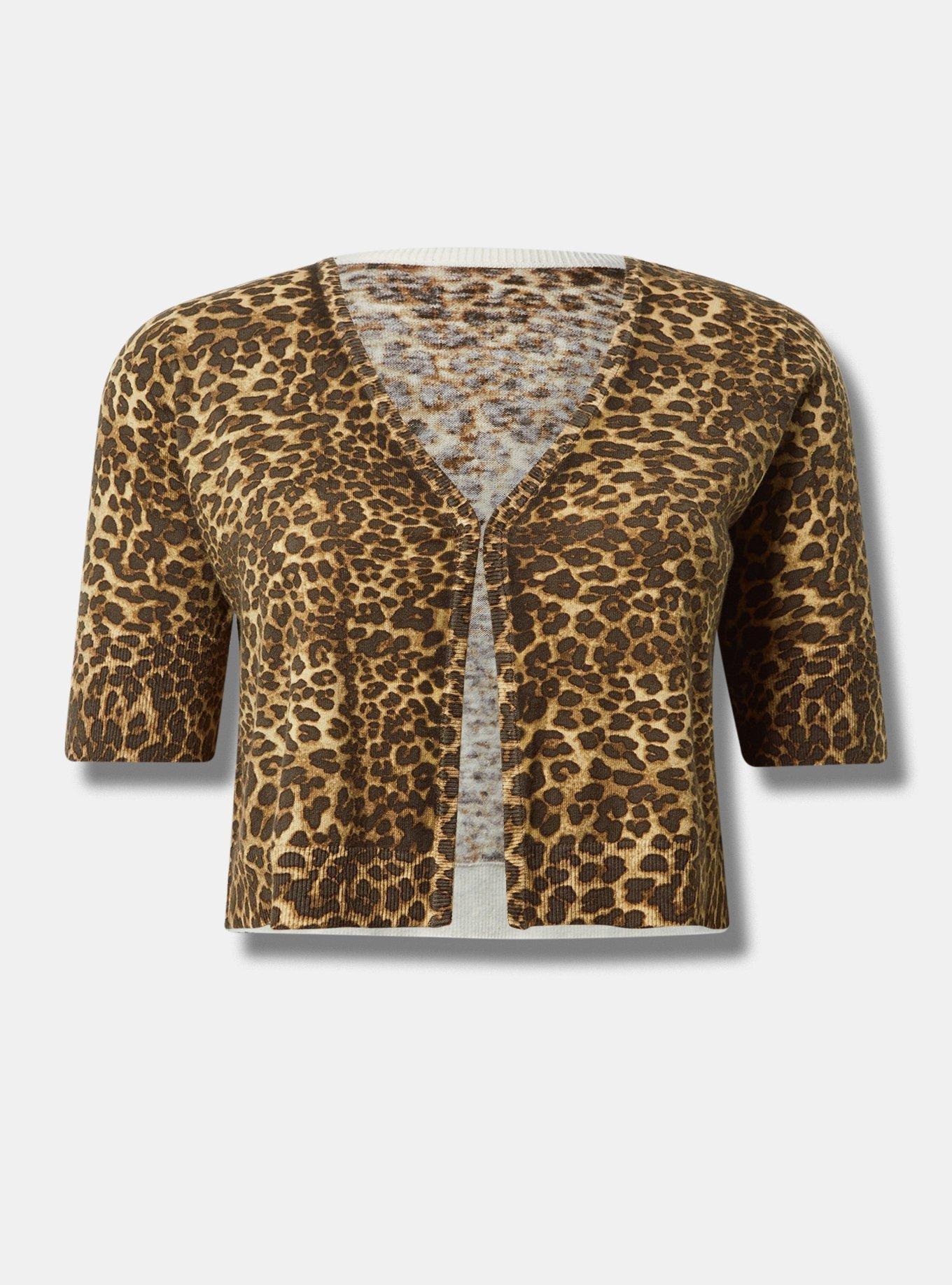 Betsey Johnson Leopard Elbow Sleeve Shrug