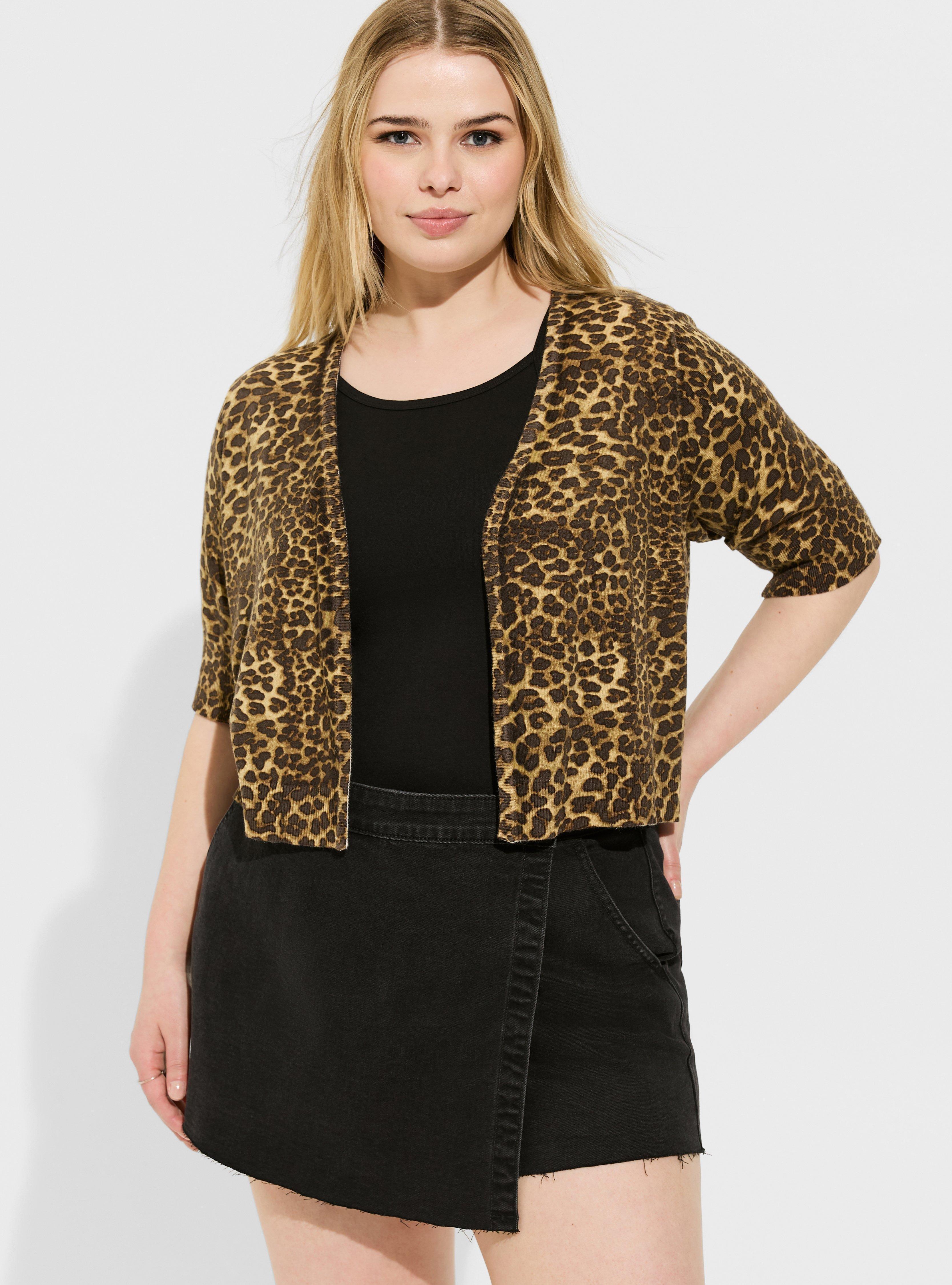 Betsey Johnson Leopard Elbow Sleeve Shrug