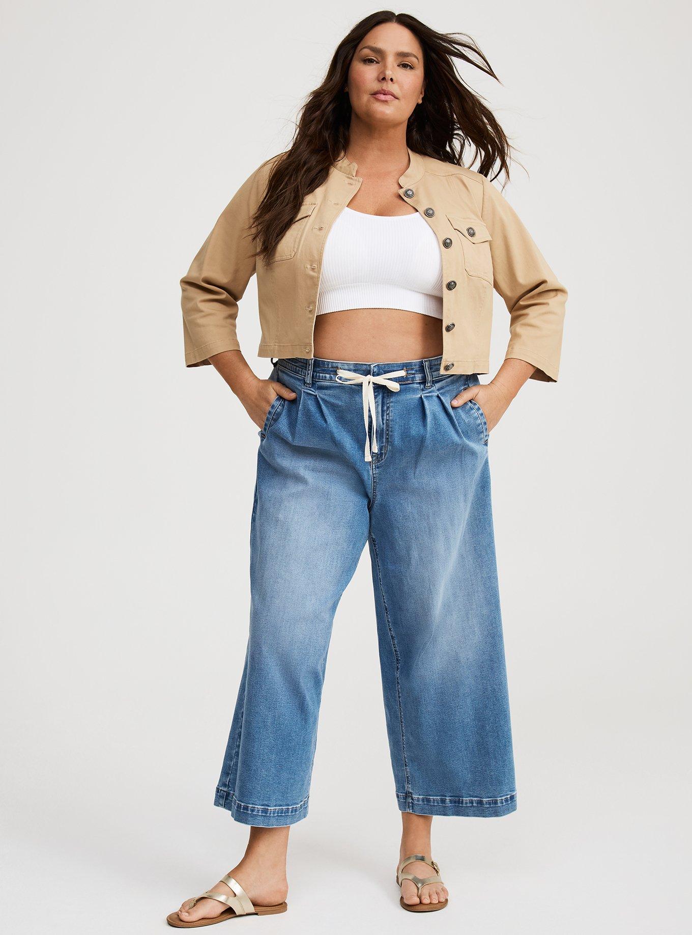 Lightweight Twill Cropped Military Jacket