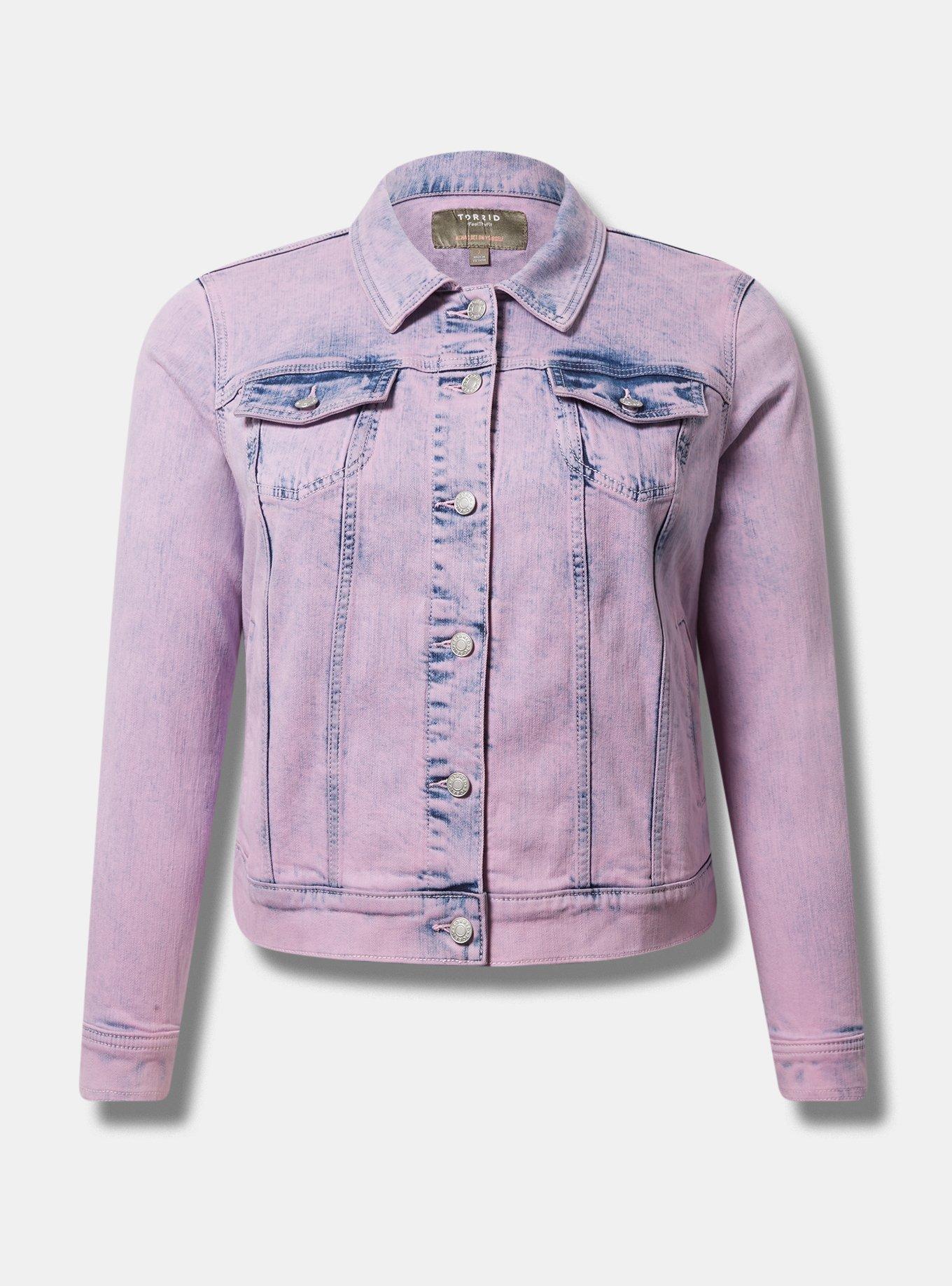 Authentic Torrid pink acid wash Jean denim jacket