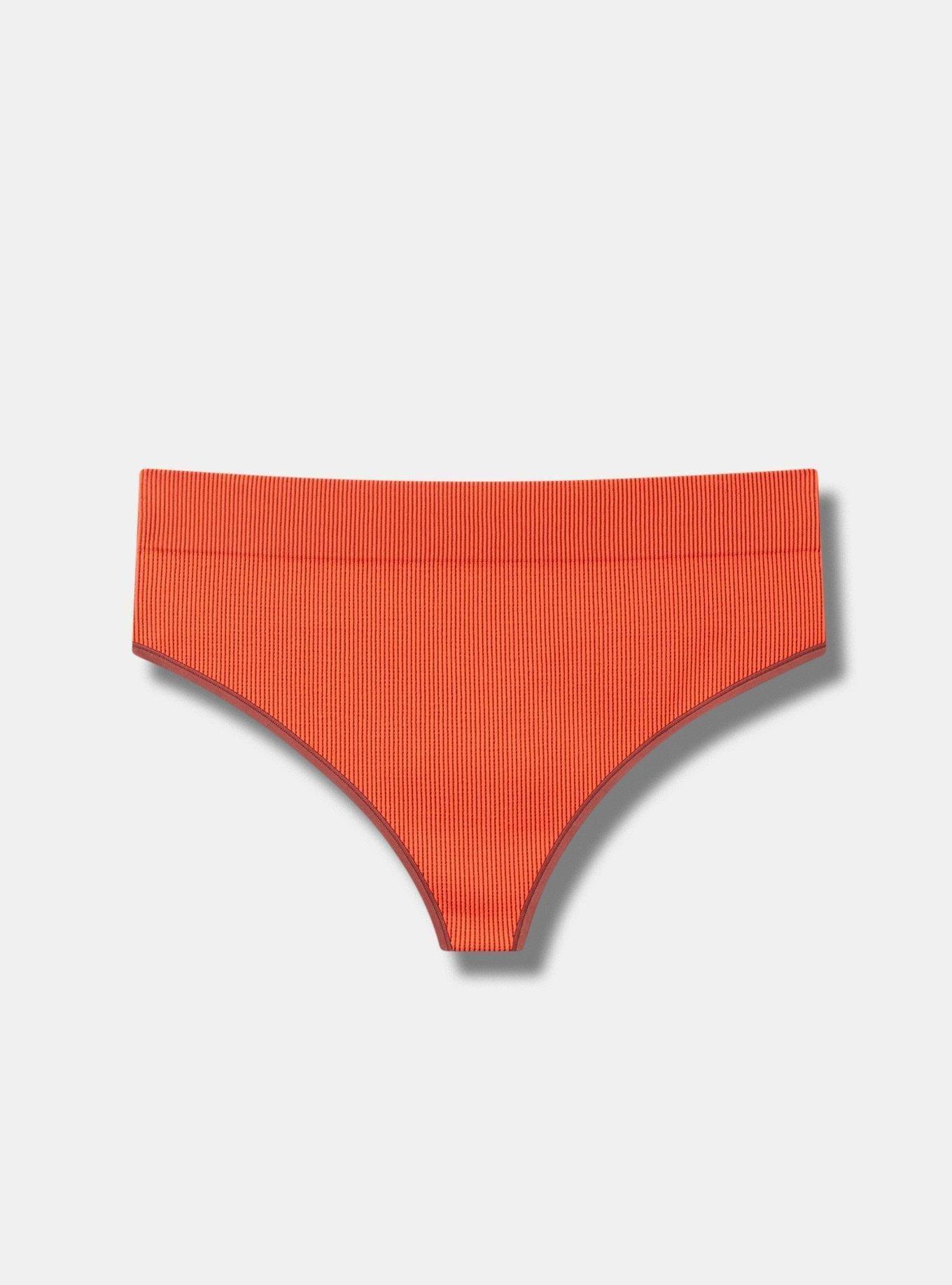 Seamless Two Tone Ribbed High-Rise Thong Panty