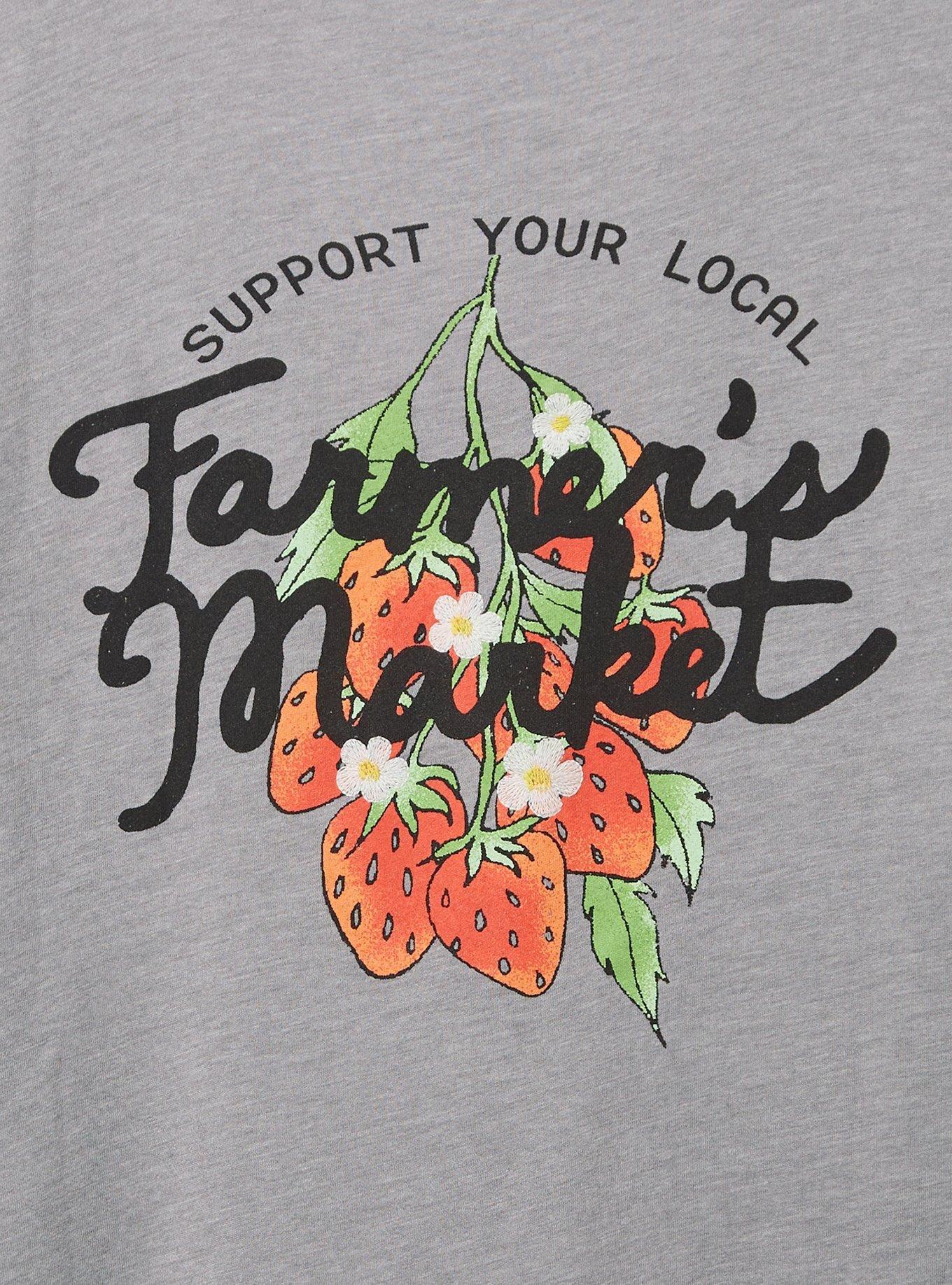Farmers Market Girlfriend Signature Jersey V-Neck Tee, MEDIUM HEATHER GREY, alternate
