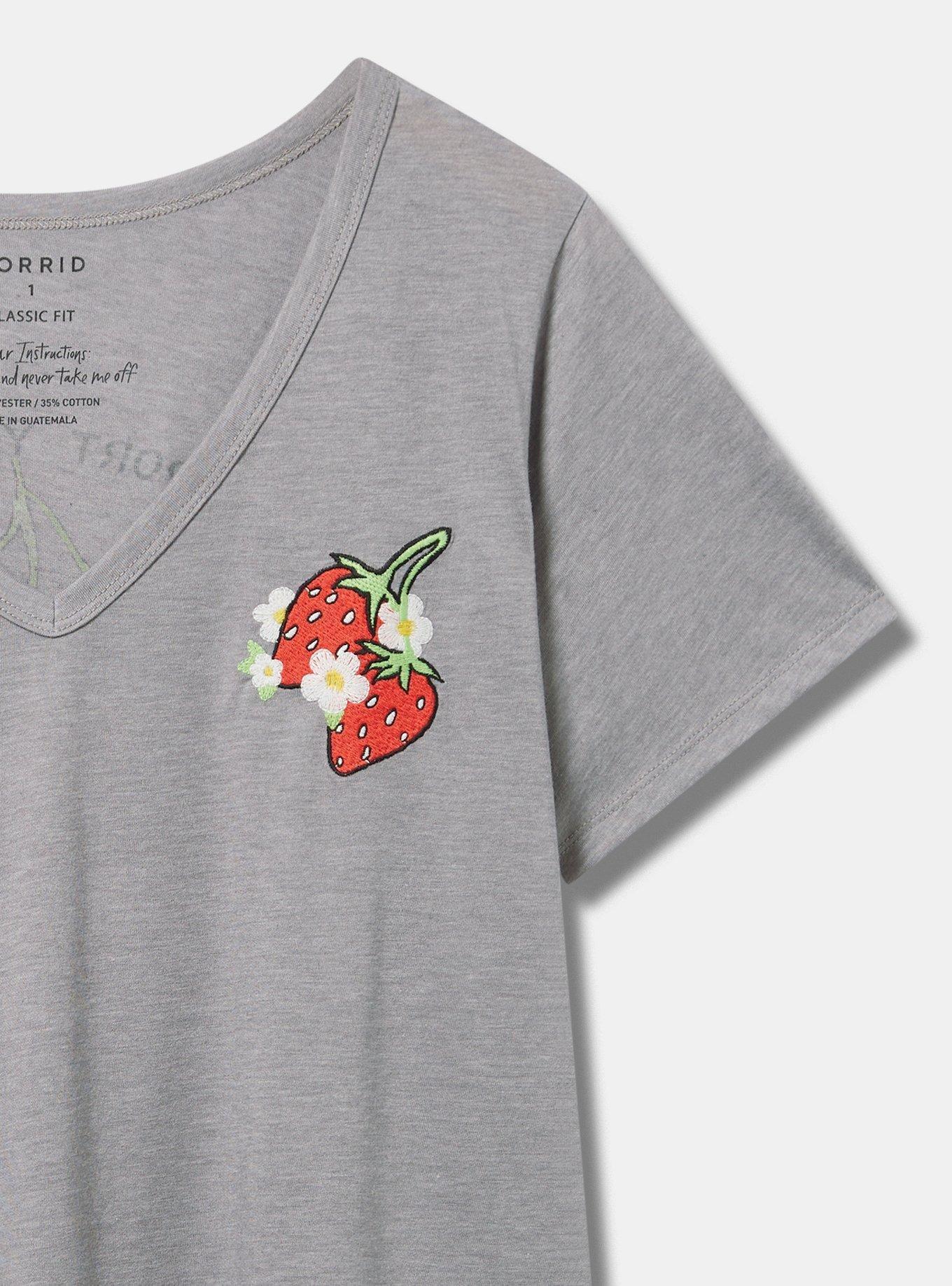 Farmers Market Girlfriend Signature Jersey V-Neck Tee, MEDIUM HEATHER GREY, alternate