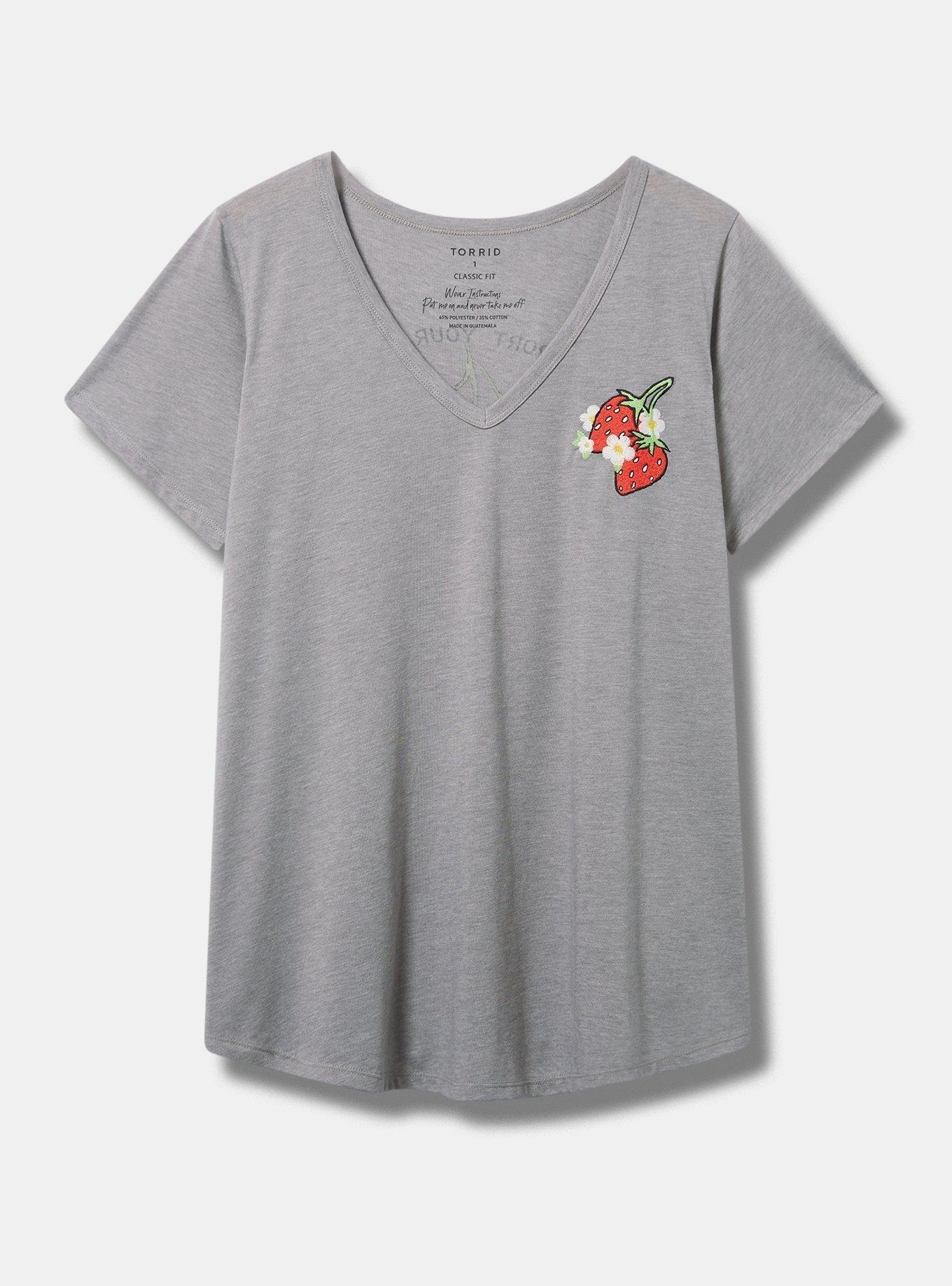 Farmers Market Girlfriend Signature Jersey V-Neck Tee, MEDIUM HEATHER GREY, hi-res