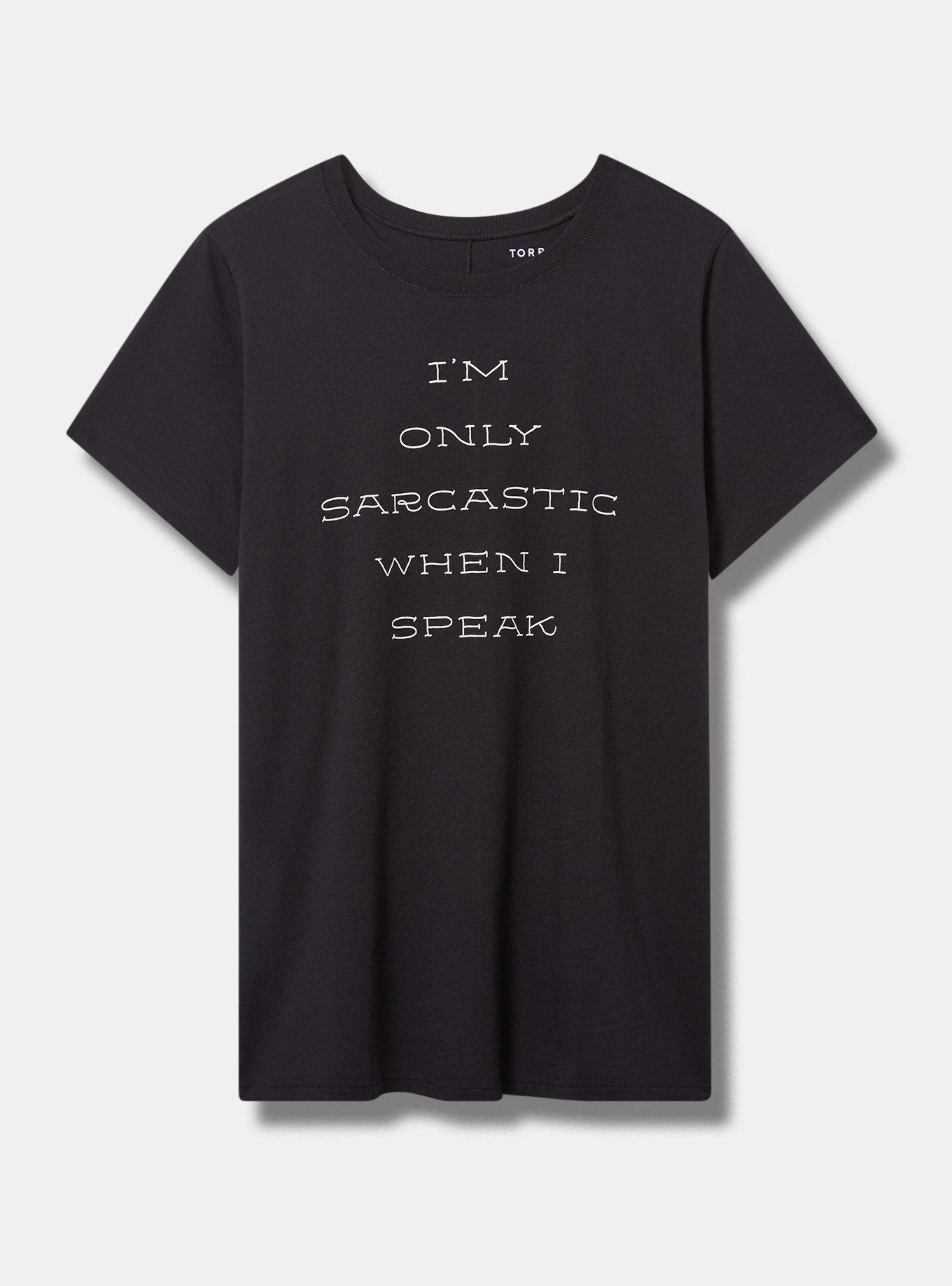 Sarcastic Classic Fit Heritage Jersey Crew Tee, DEEP BLACK, hi-res