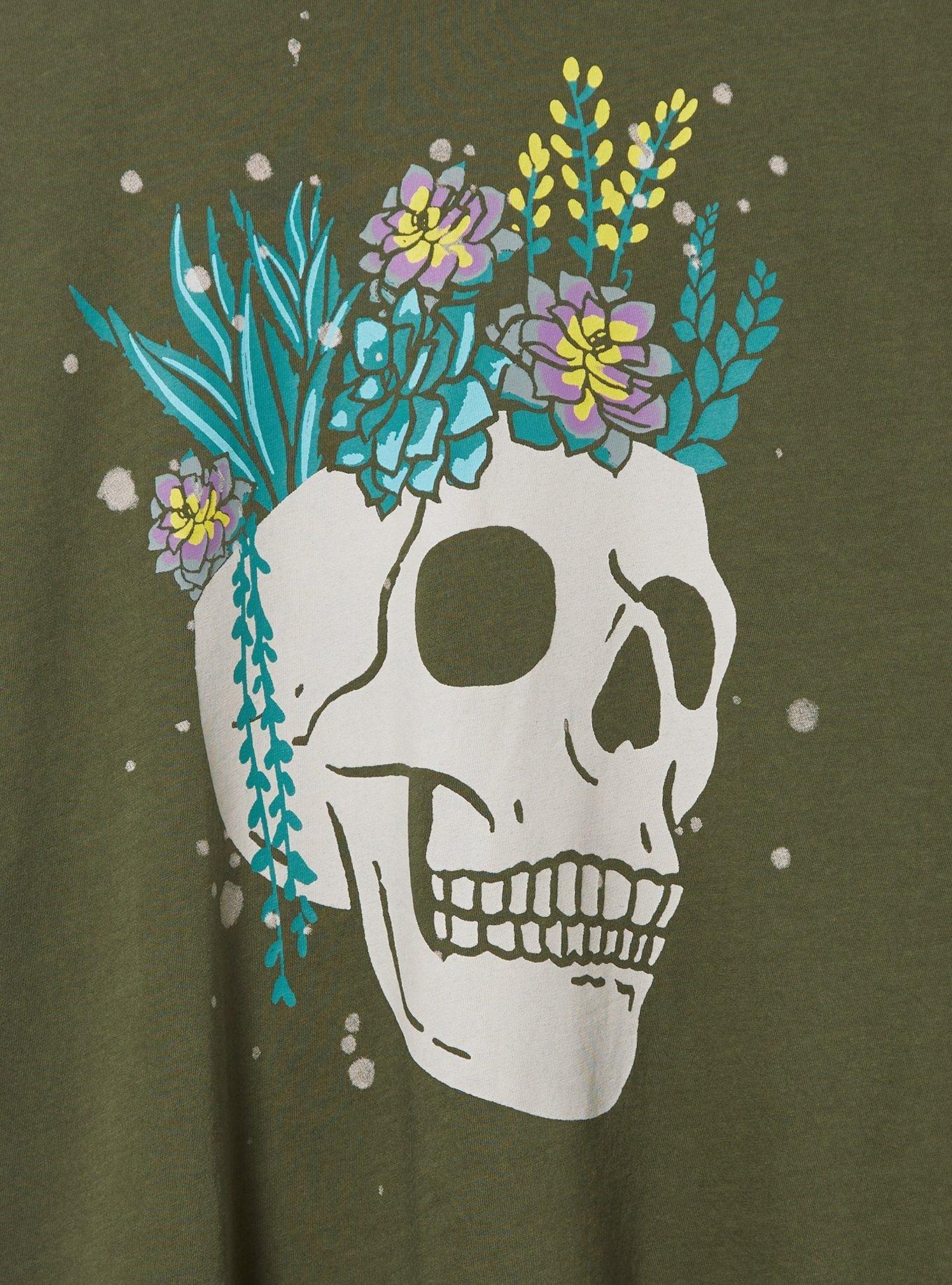 Succulent Skull Oversized Fit Heritage Jersey Tunic Tee, DEEP DEPTHS, alternate