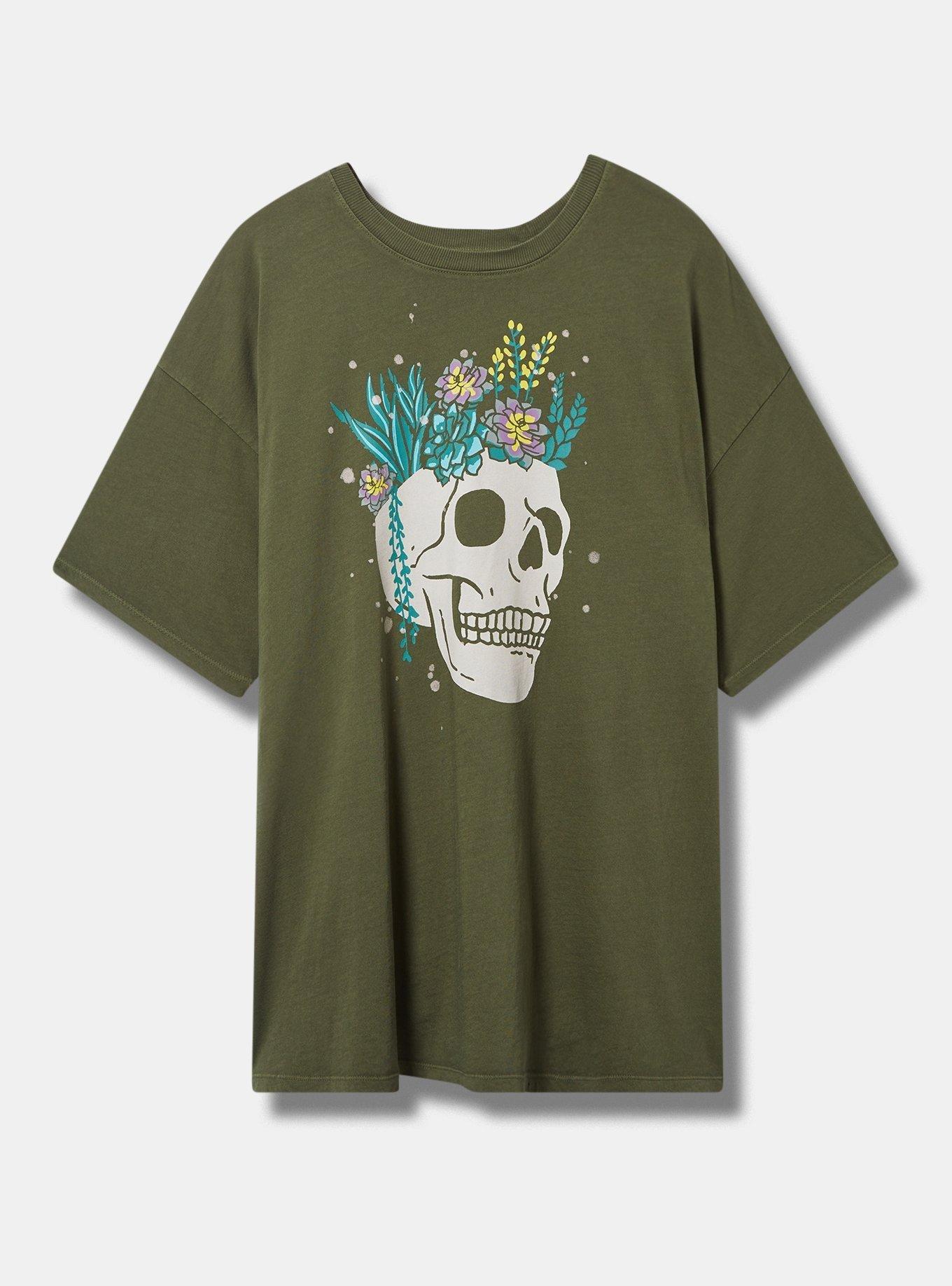 Succulent Skull Oversized Fit Heritage Jersey Tunic Tee