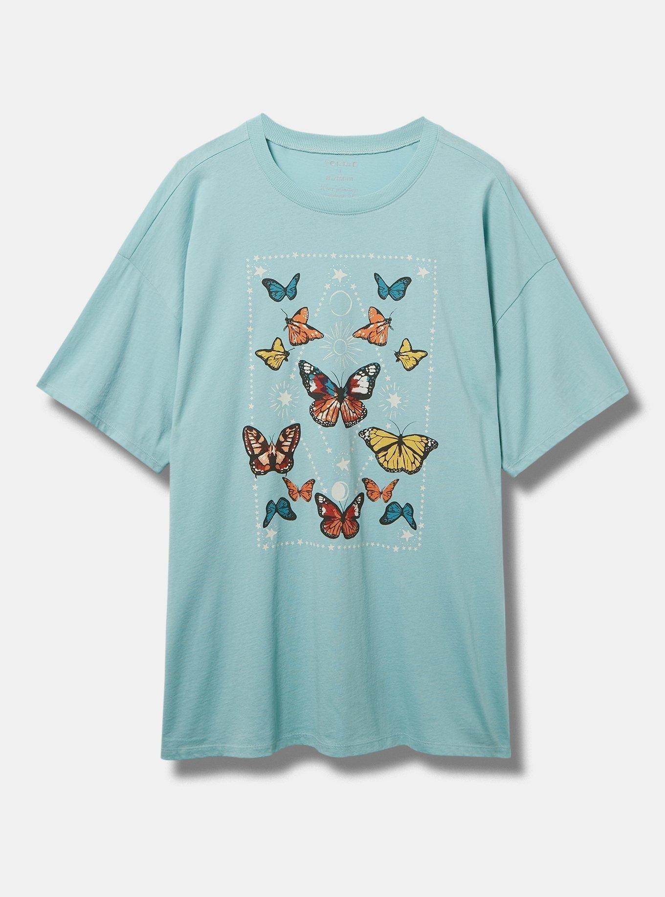 Butterflies Oversized Fit Heritage Jersey Tunic Tee, BLUE, hi-res