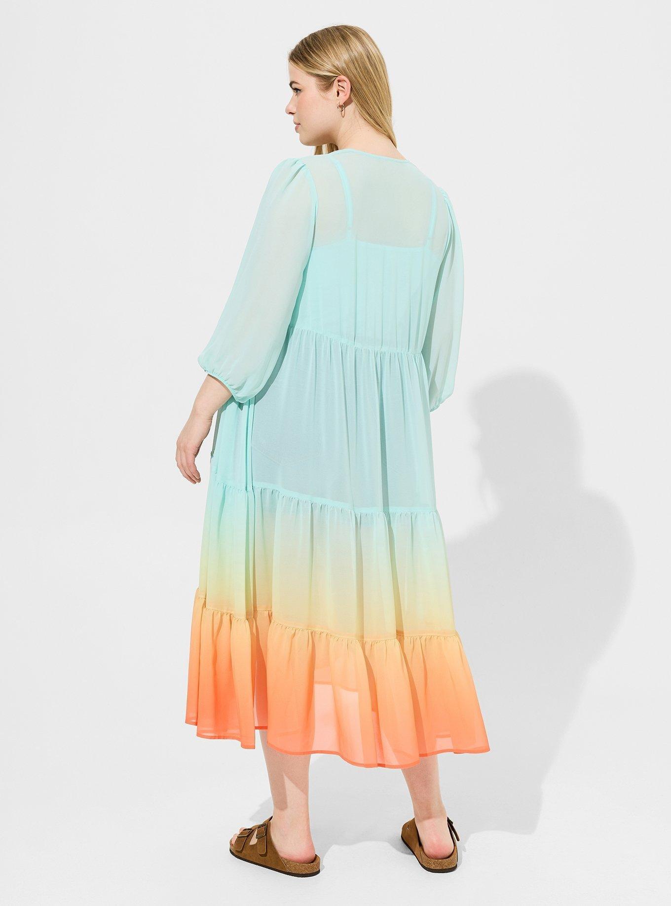 Chiffon Tiered Maxi Kimono