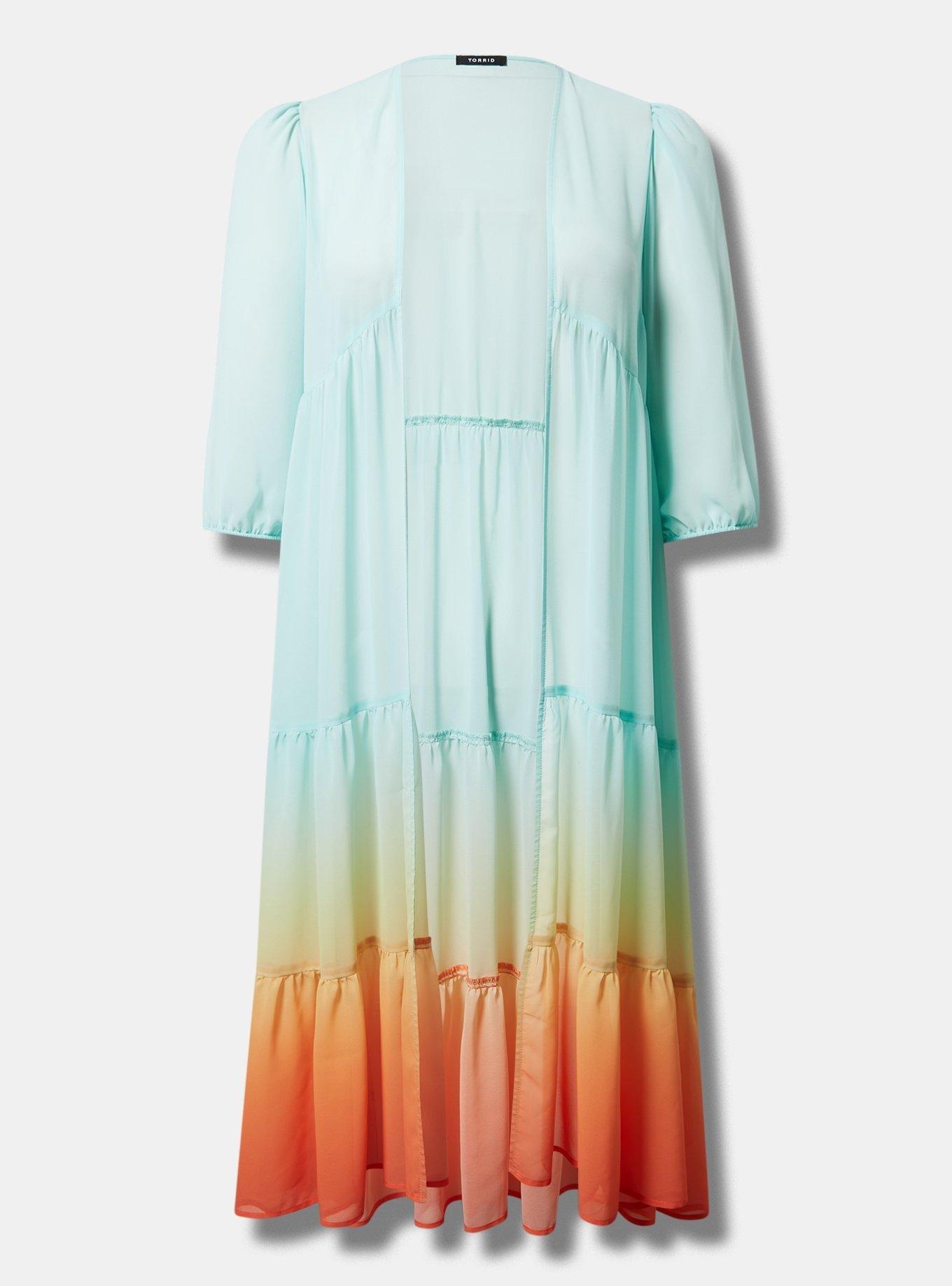 Chiffon Tiered Maxi Kimono