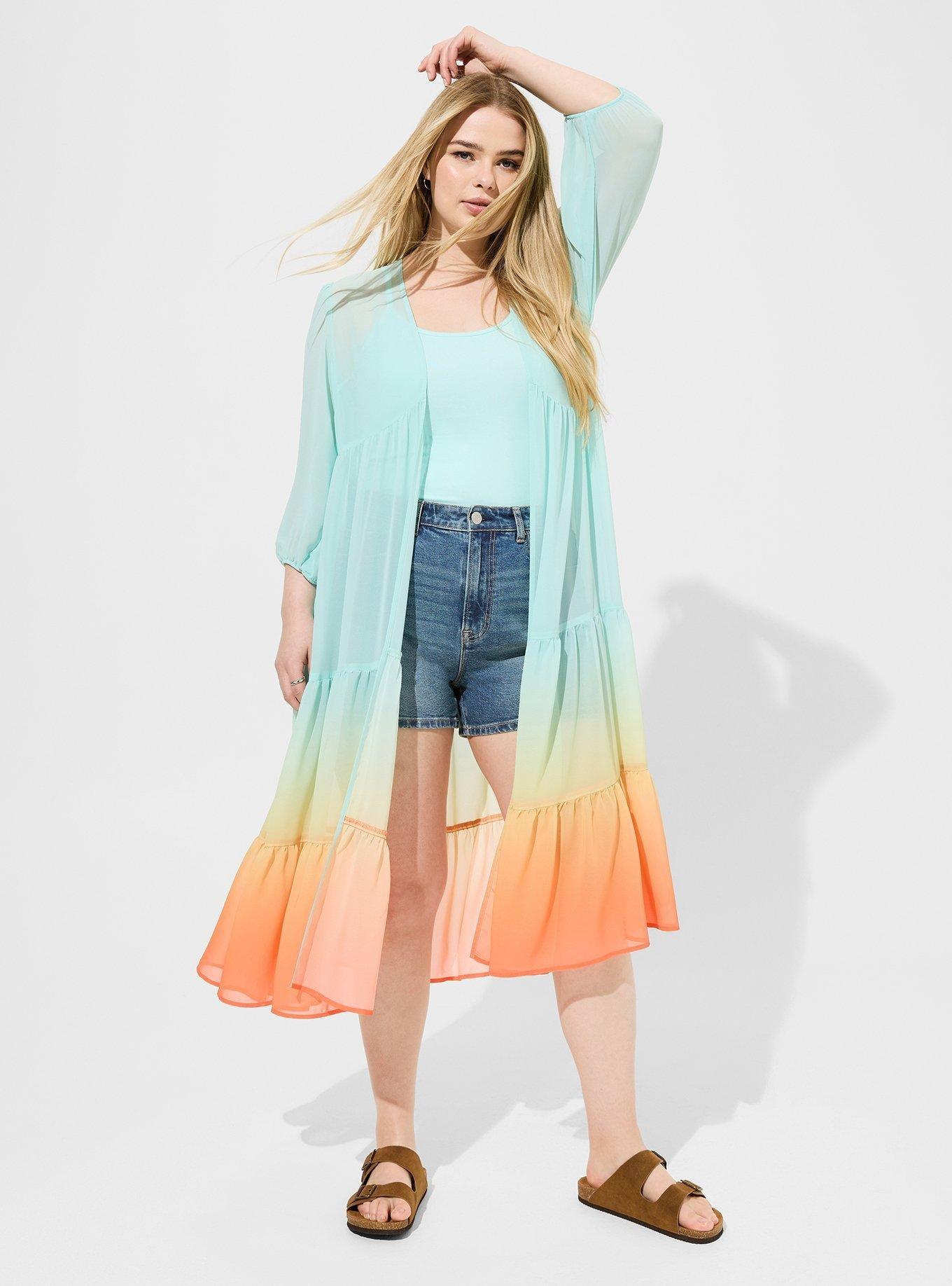 Chiffon Tiered Maxi Kimono