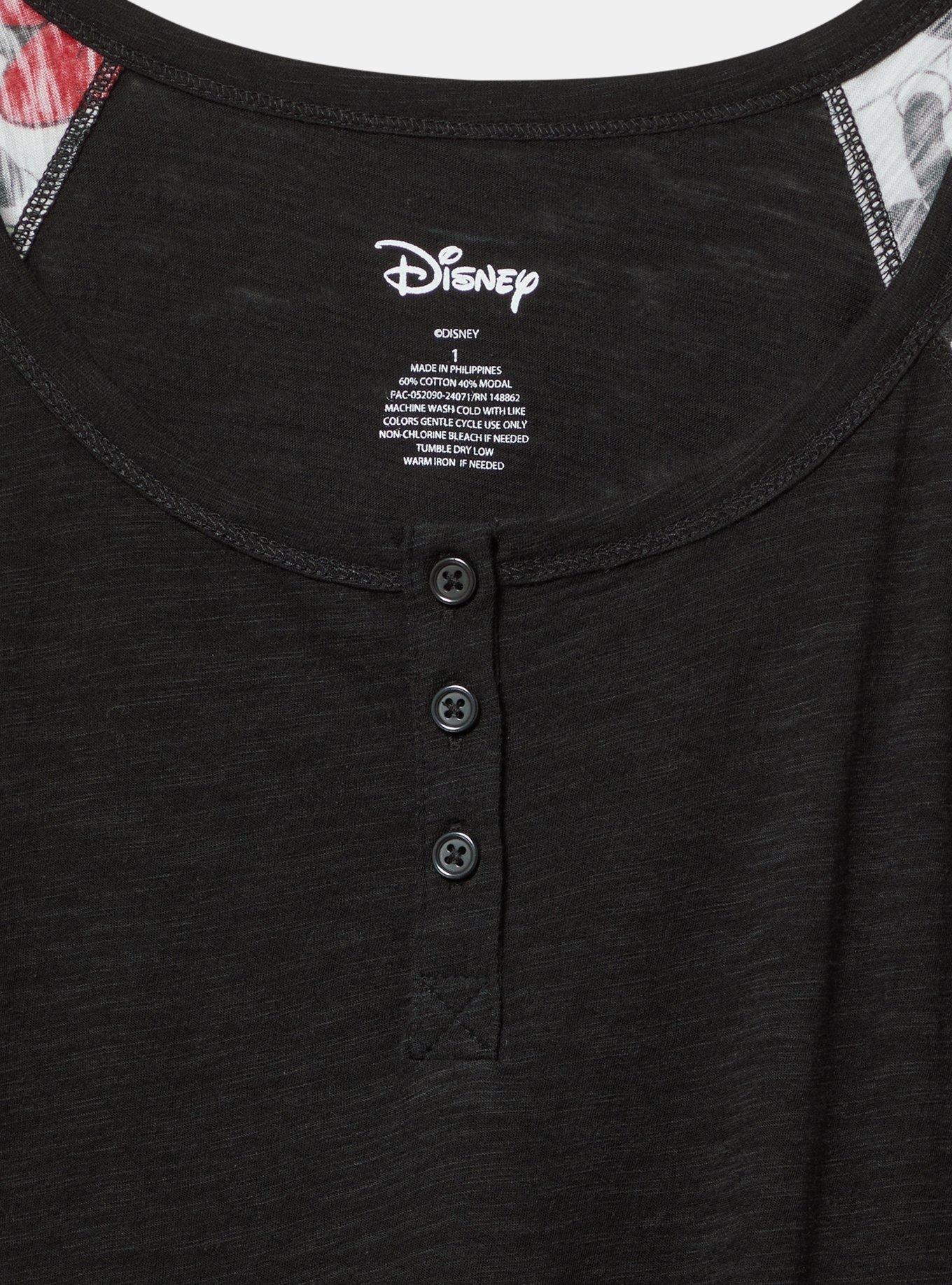 Disney Mickey Minnie Classic Fit Cotton Henley Top