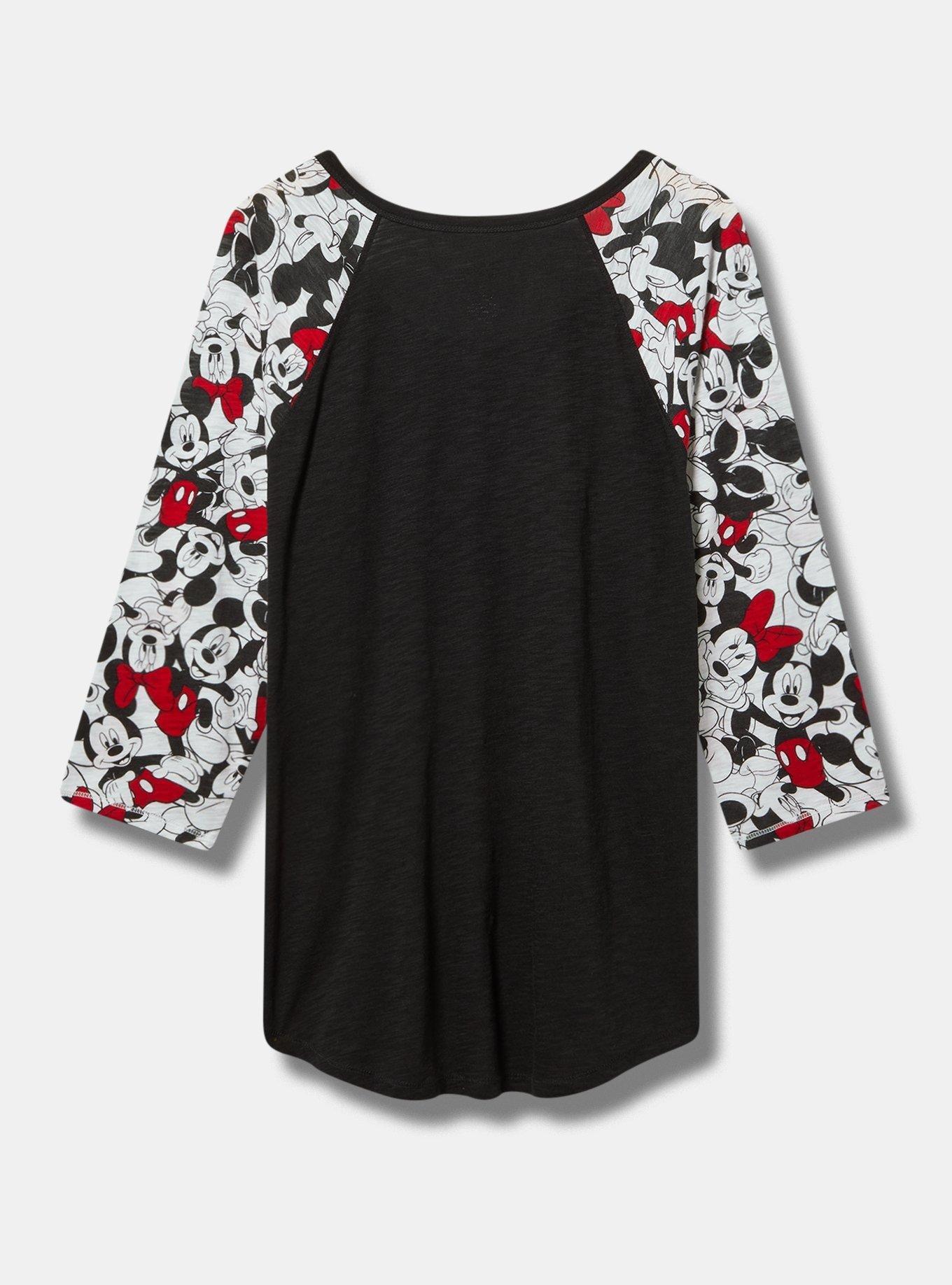 Disney Mickey Minnie Classic Fit Cotton Henley Top