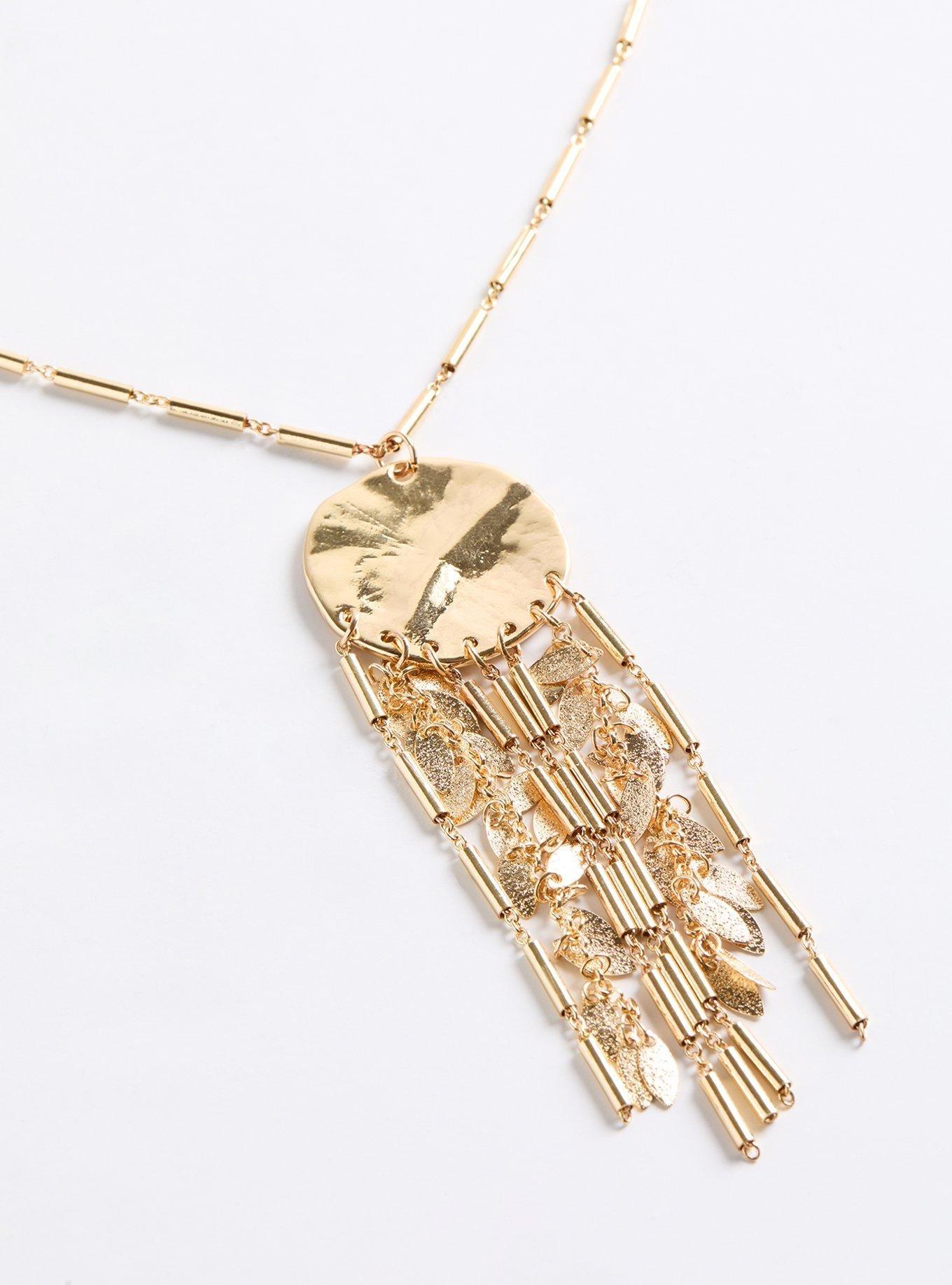 Leaf Tassel Pendant Necklace