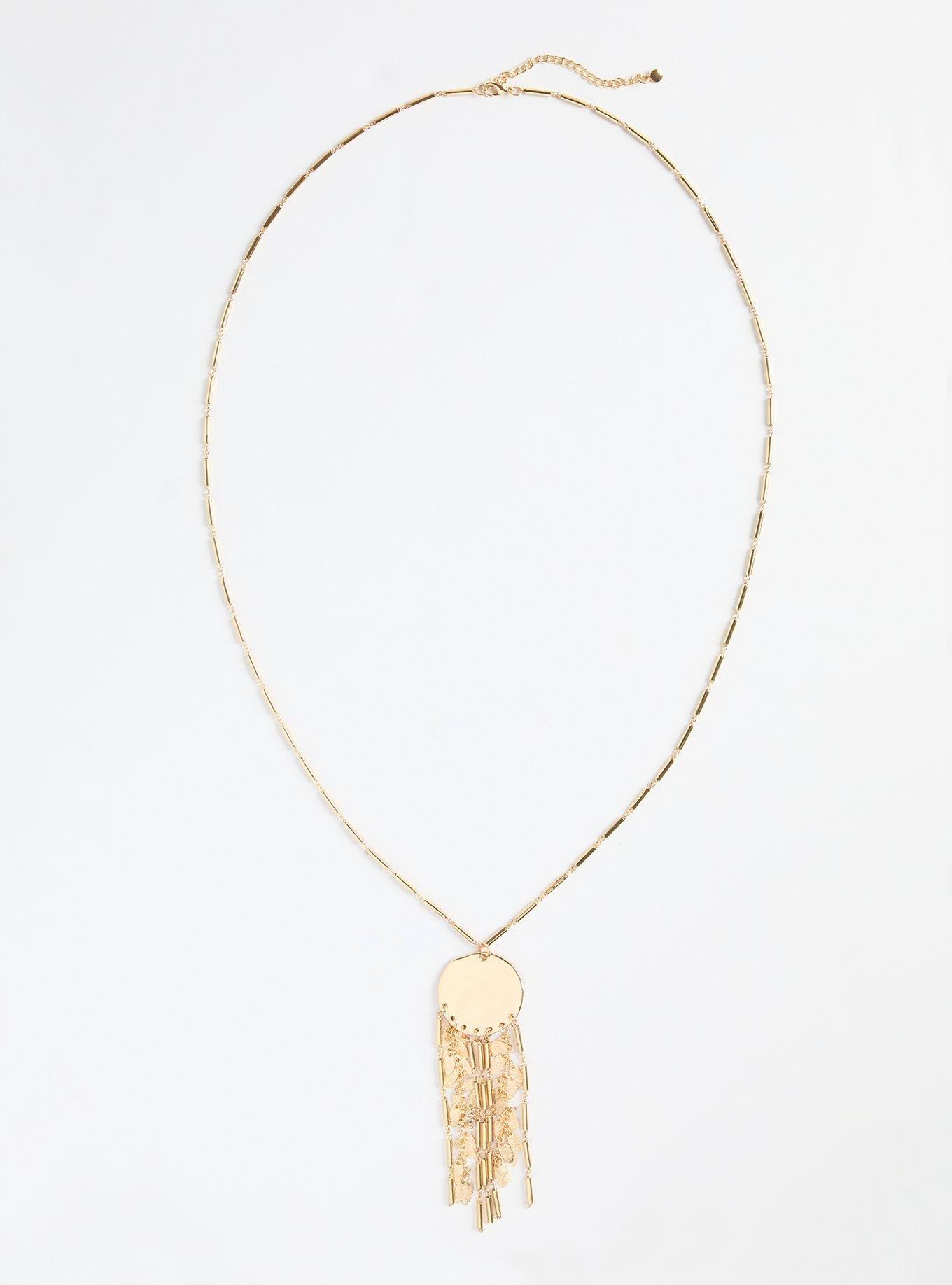 Leaf Tassel Pendant Necklace