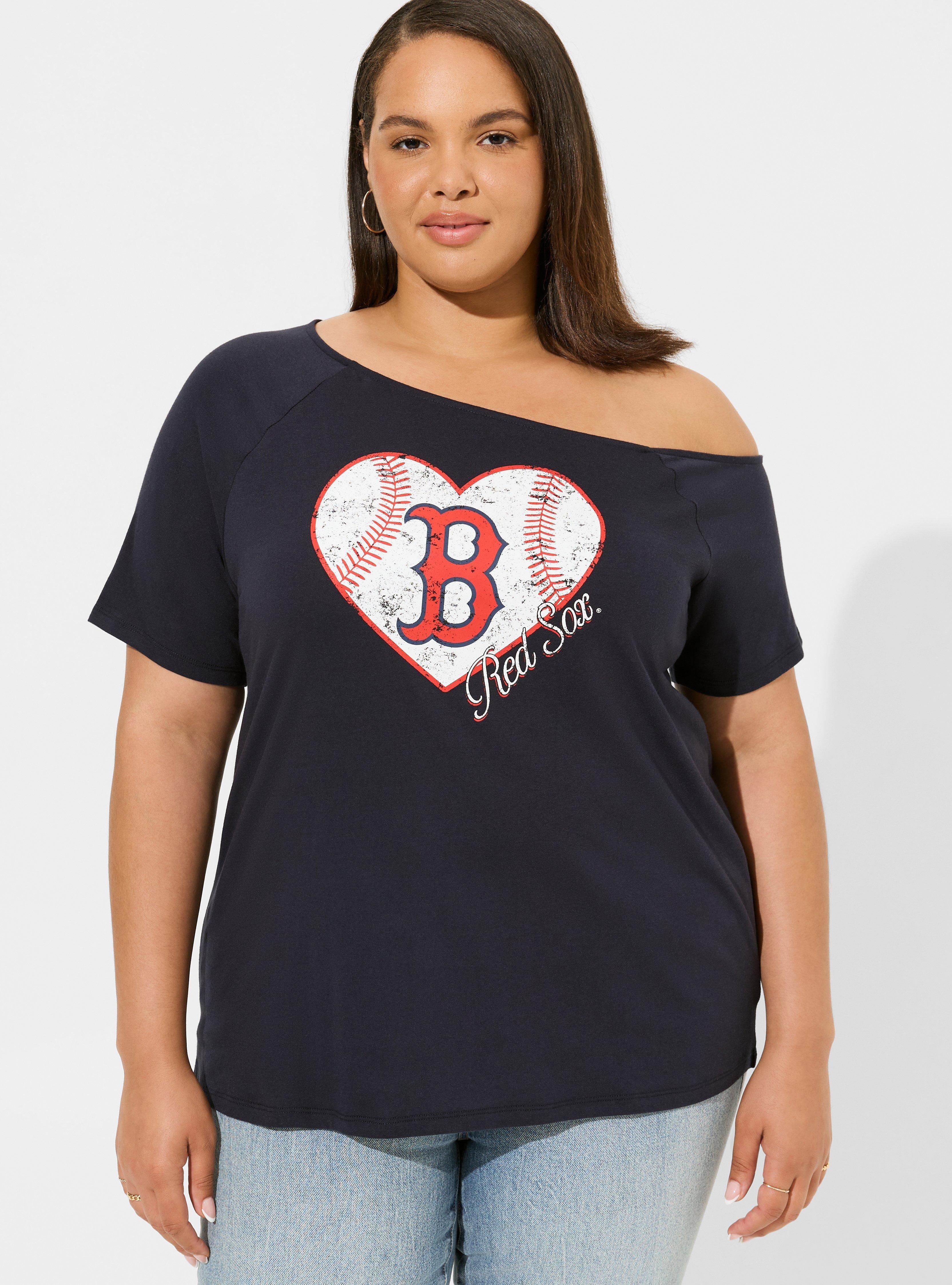 MLB Boston Red Sox Classic Fit Cotton Off Shoulder Tee