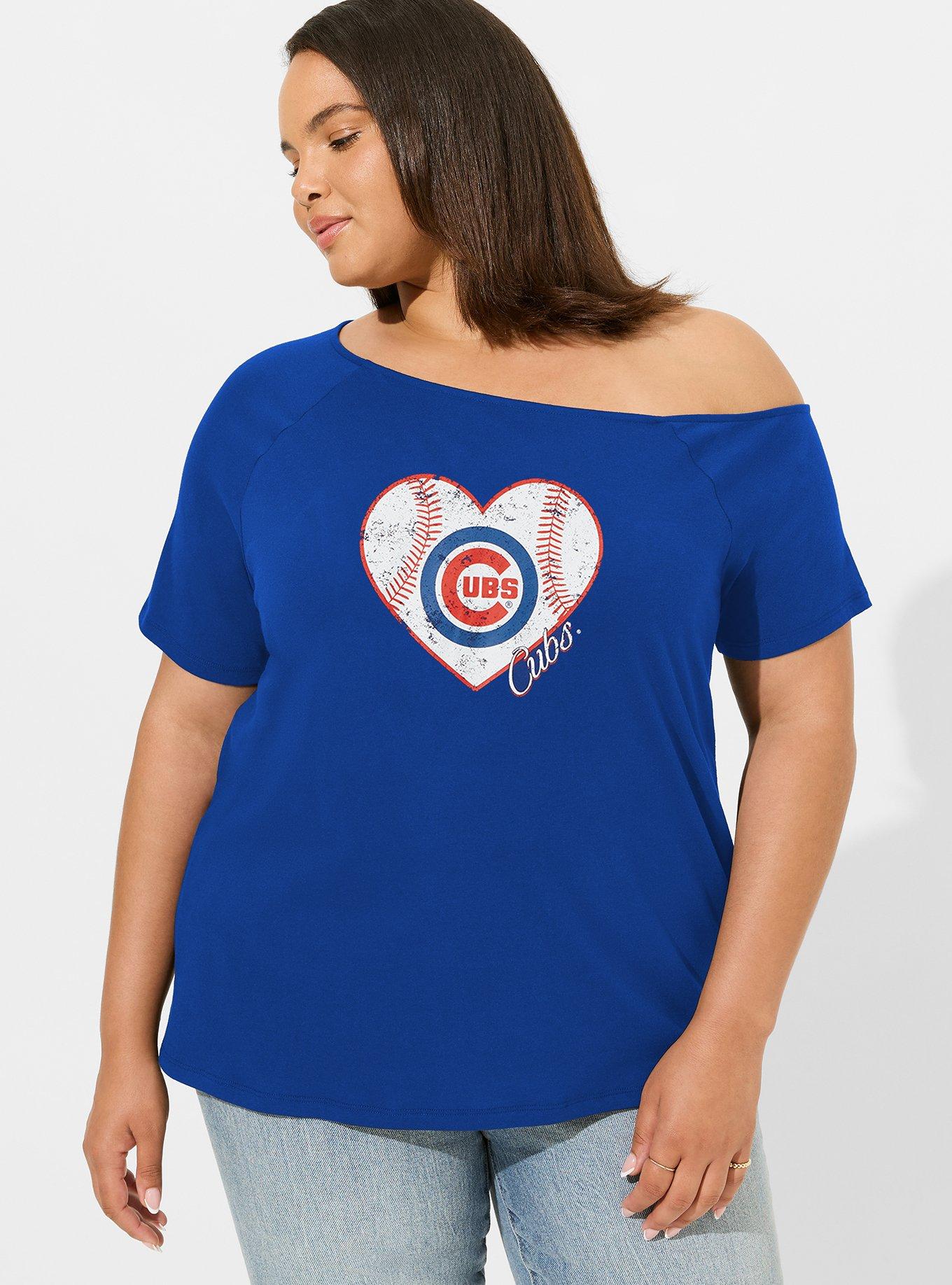 MLB Chicago Cubs Classic Fit Cotton Off Shoulder Tee