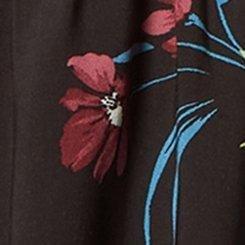 Peplum Challis Lace Trim Tank, PARTY FLORAL DEEP BLACK, swatch