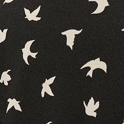 Midi Chiffon Flutter Hi-Low Dress, FLY BIRDS DEEP BLACK, swatch