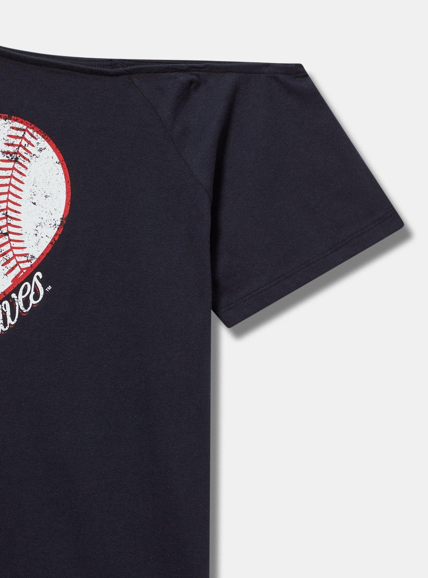 MLB Atlanta Braves Classic Fit Cotton Off Shoulder Tee