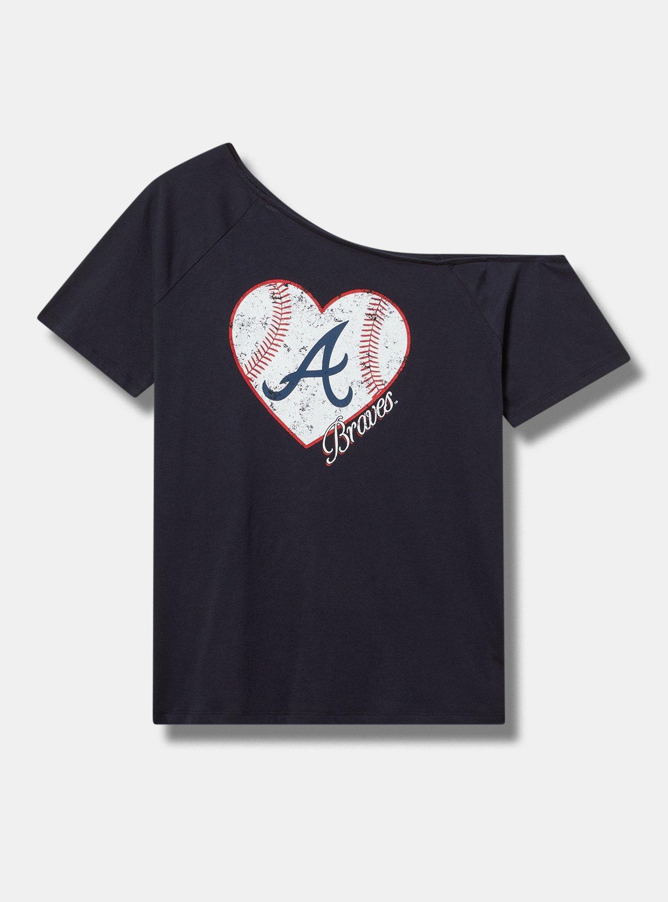 MLB Atlanta Braves Classic Fit Cotton Off Shoulder Tee