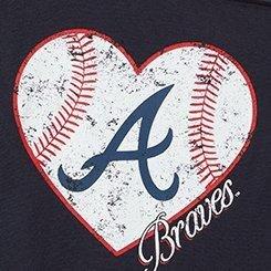 MLB Atlanta Braves Classic Fit Cotton Off Shoulder Tee, NAVY, swatch