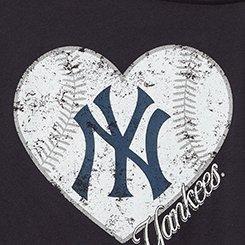 MLB New York Yankees Classic Fit Cotton Off Shoulder Tee, NAVY, swatch