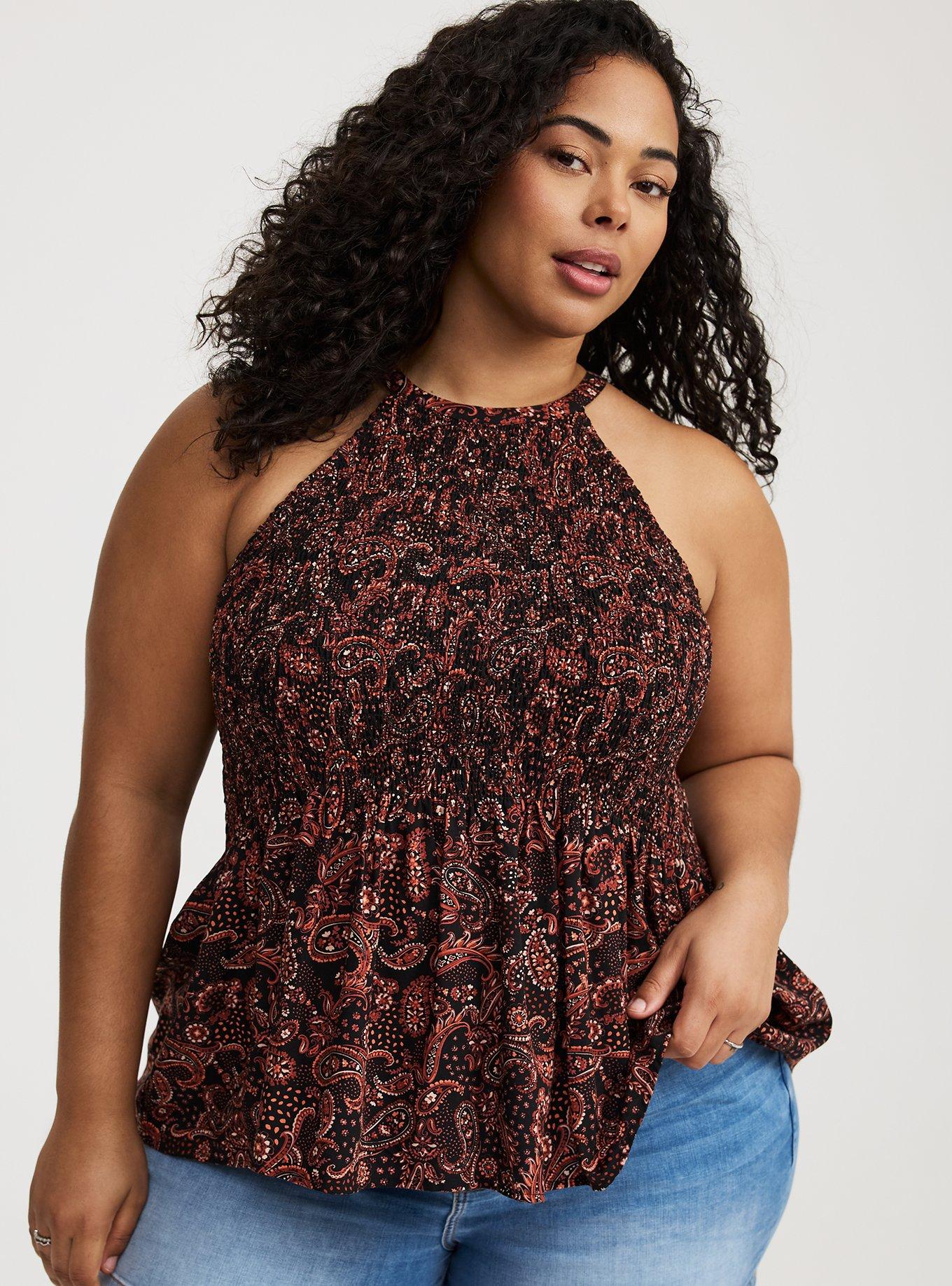 Peplum Challis Tank
