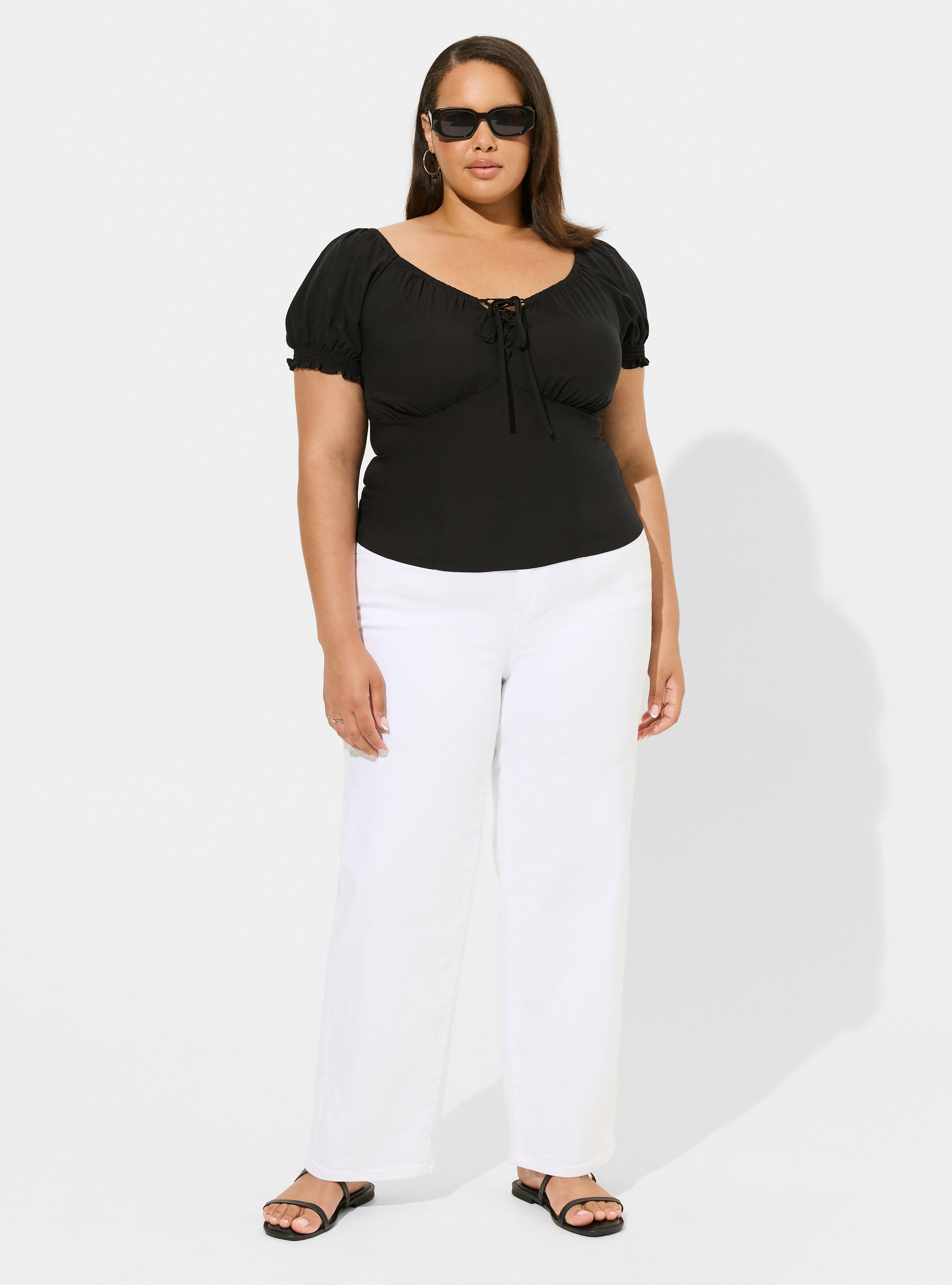 Challis Puff Short Sleeve Crop Top