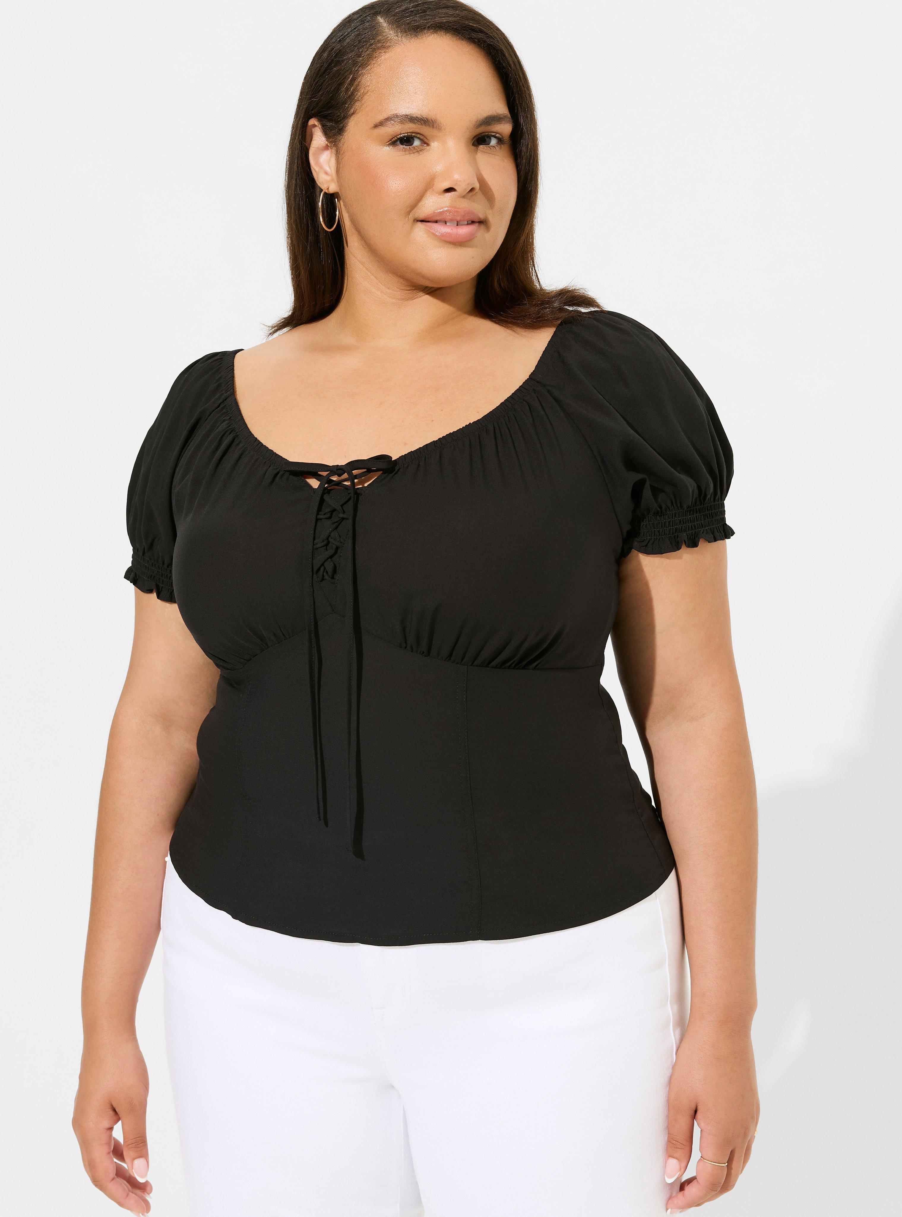 Challis Puff Short Sleeve Crop Top